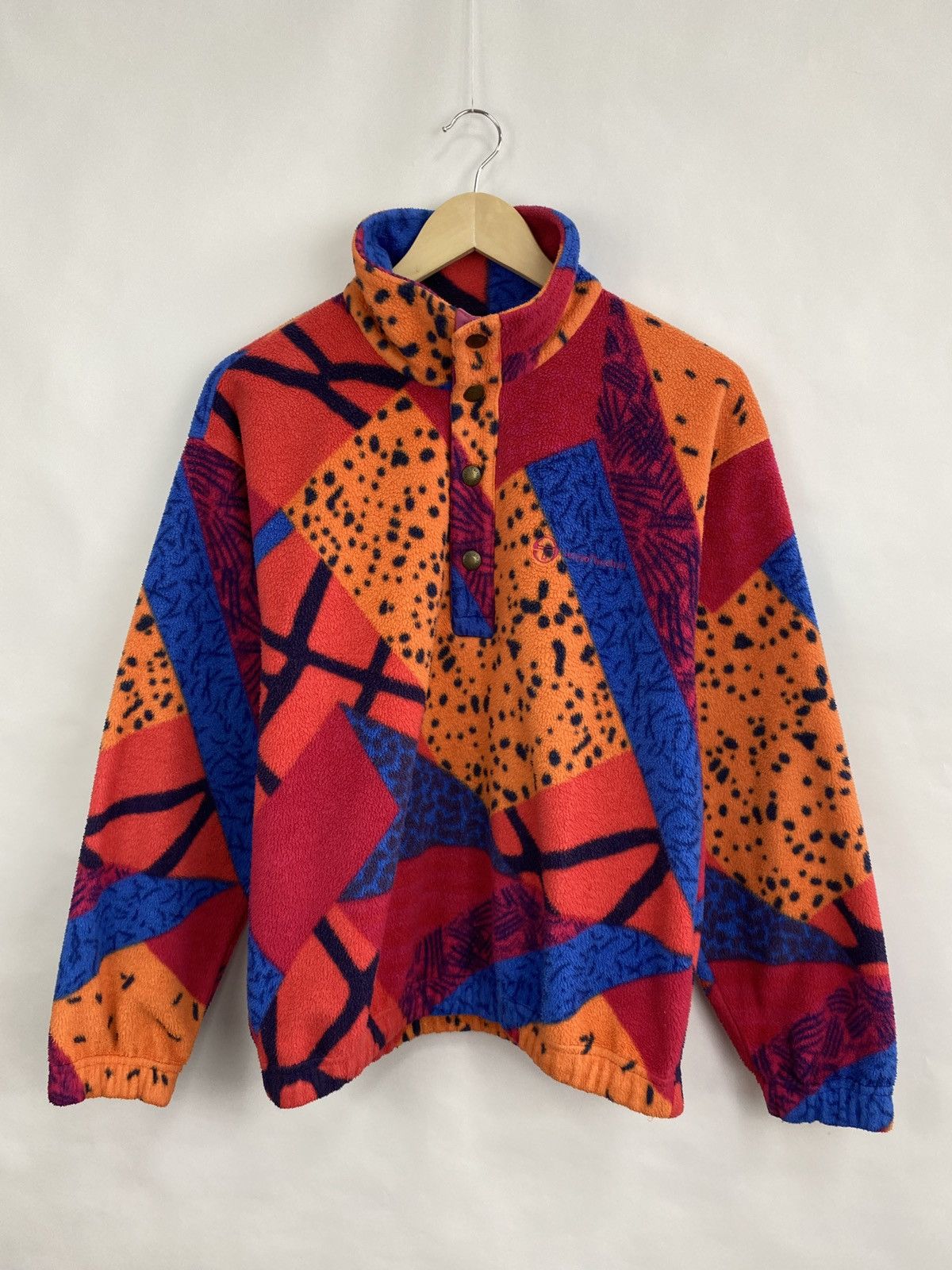 Sergio Tacchini 🇮🇹 Vintage 80s Sergio Tacchini Fleece Abstract Asymmetrical Size US M / EU 48-50 / 2 - 8 Thumbnail