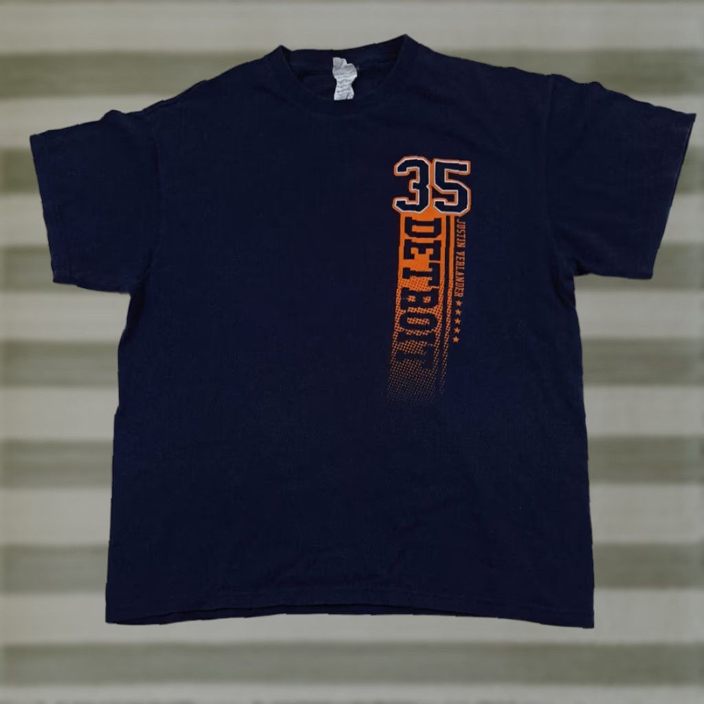 Vintage VINTAGE Detroit Tigers T-Shirt Baseball Justin Verlander 2000s Crew Neck Blue Cotton Delta Pro Weight Large Unisex Adults 90s Theme Shirt Men Womens Size US L / EU 52-54 / 3 - 1 Thumbnail