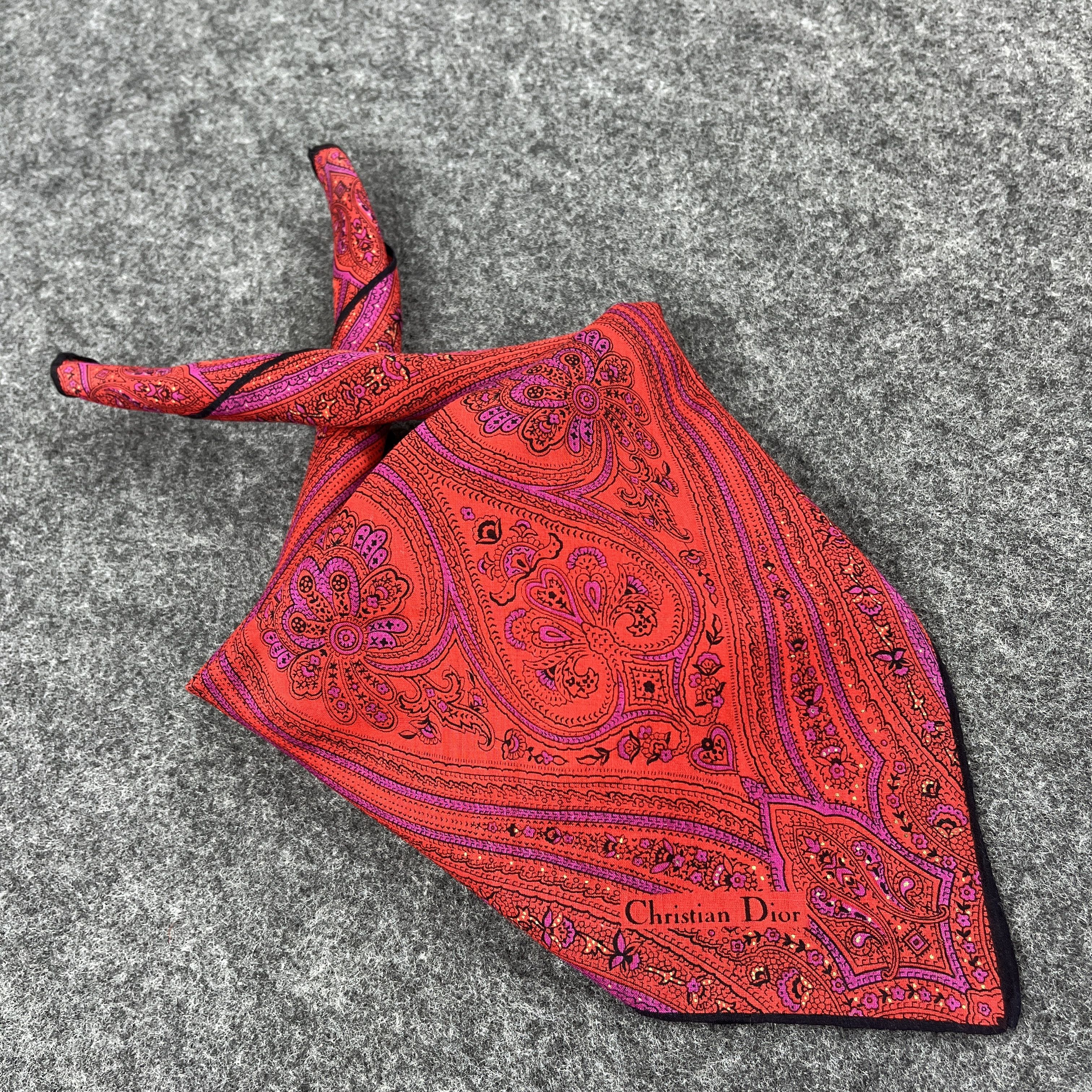 Vintage Christian Dior Handkerchief / Neckerchief B161 Size ONE SIZE - 5 Thumbnail