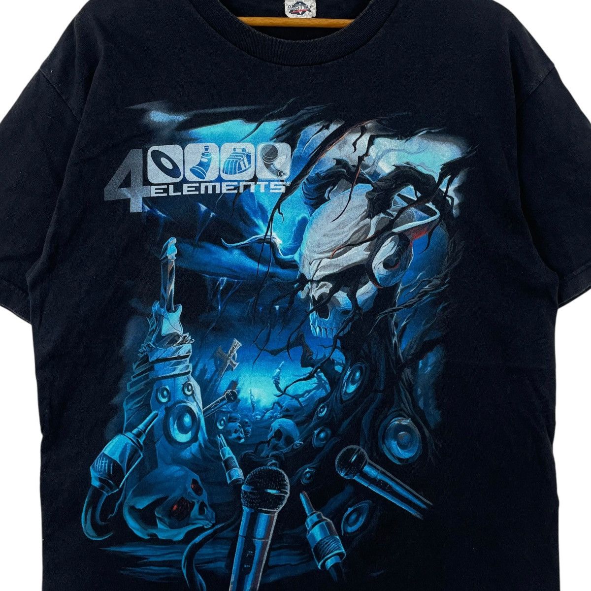Vintage Vintage Y2K 4 ELEMENTS Skull Graphic Tee Shirt Size US L / EU 52-54 / 3 - 3 Thumbnail