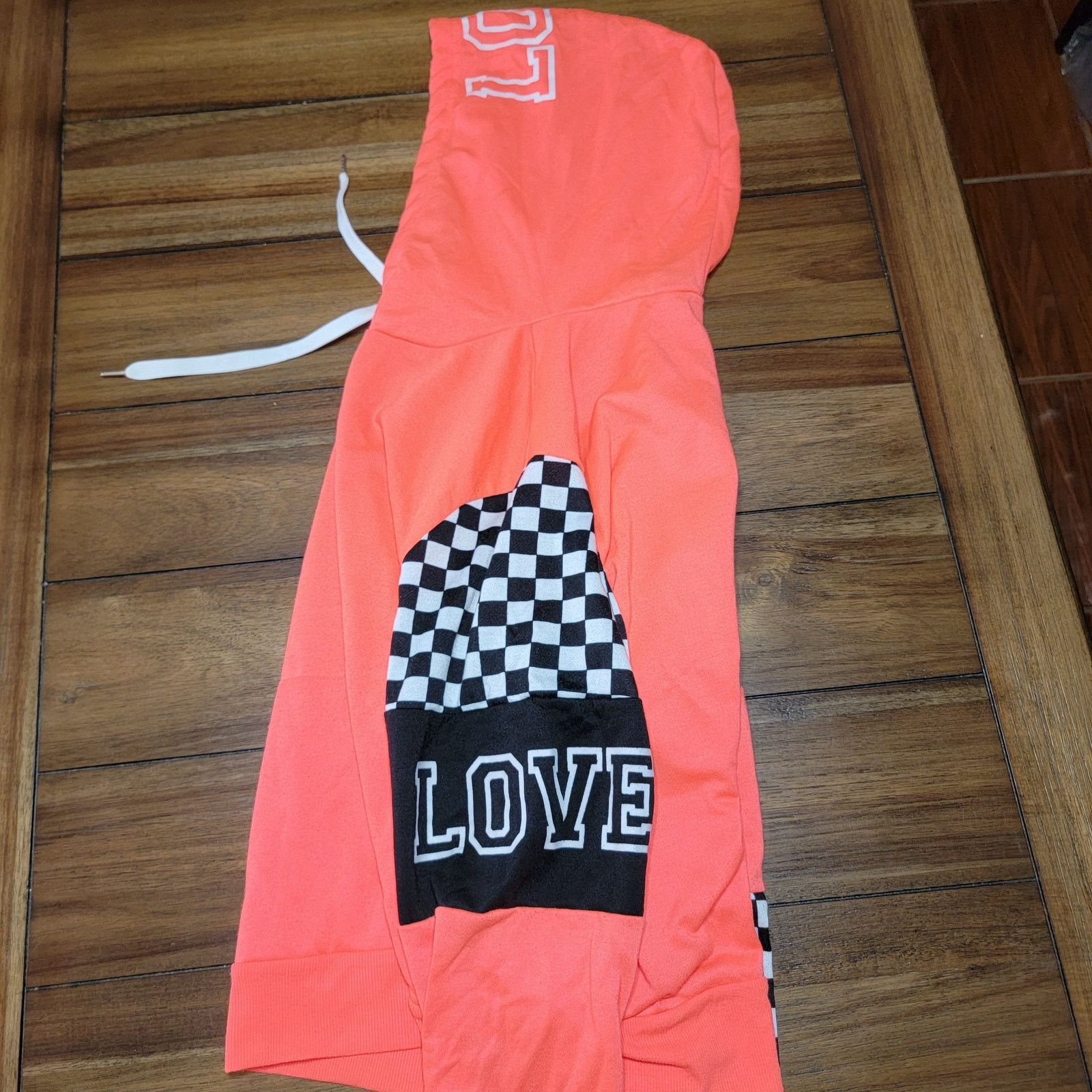 Other Justify LS Neon Orange Pullover Hoodie "86 Love" - Size 1X Size XL / US 12-14 / IT 48-50 - 3 Thumbnail