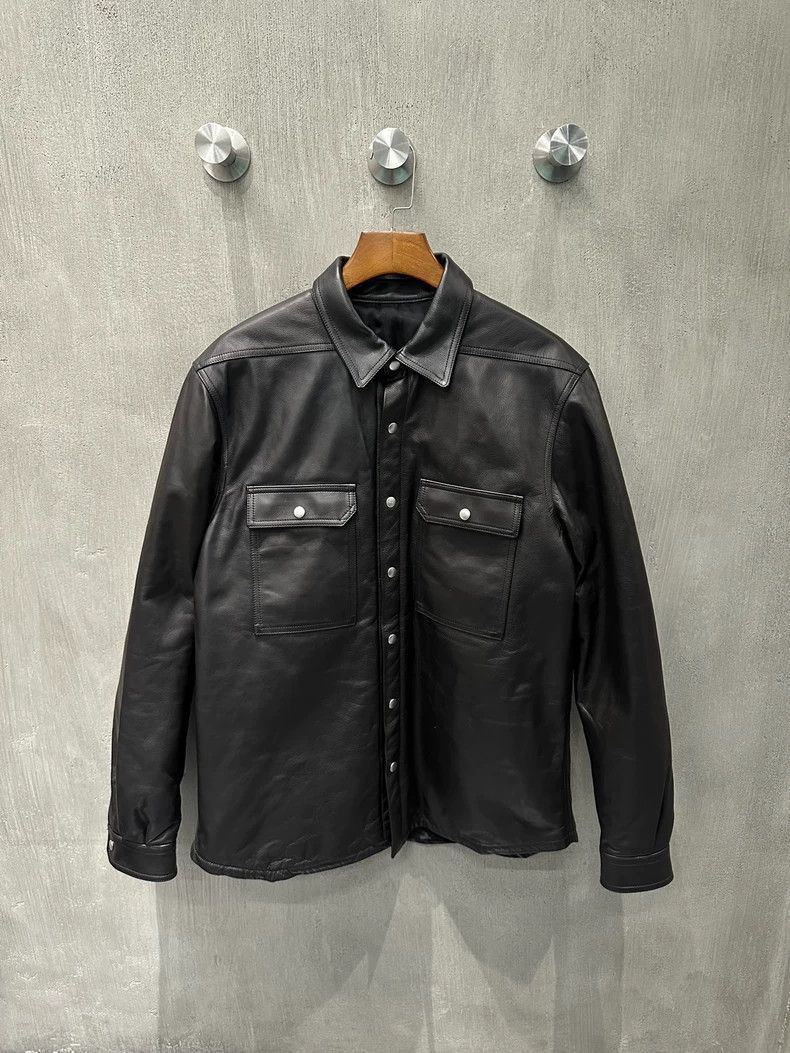 Rick Owens Rick Owens Black Leather Button Jacket-2505 Size US M / EU 48-50 / 2 - 1 Thumbnail