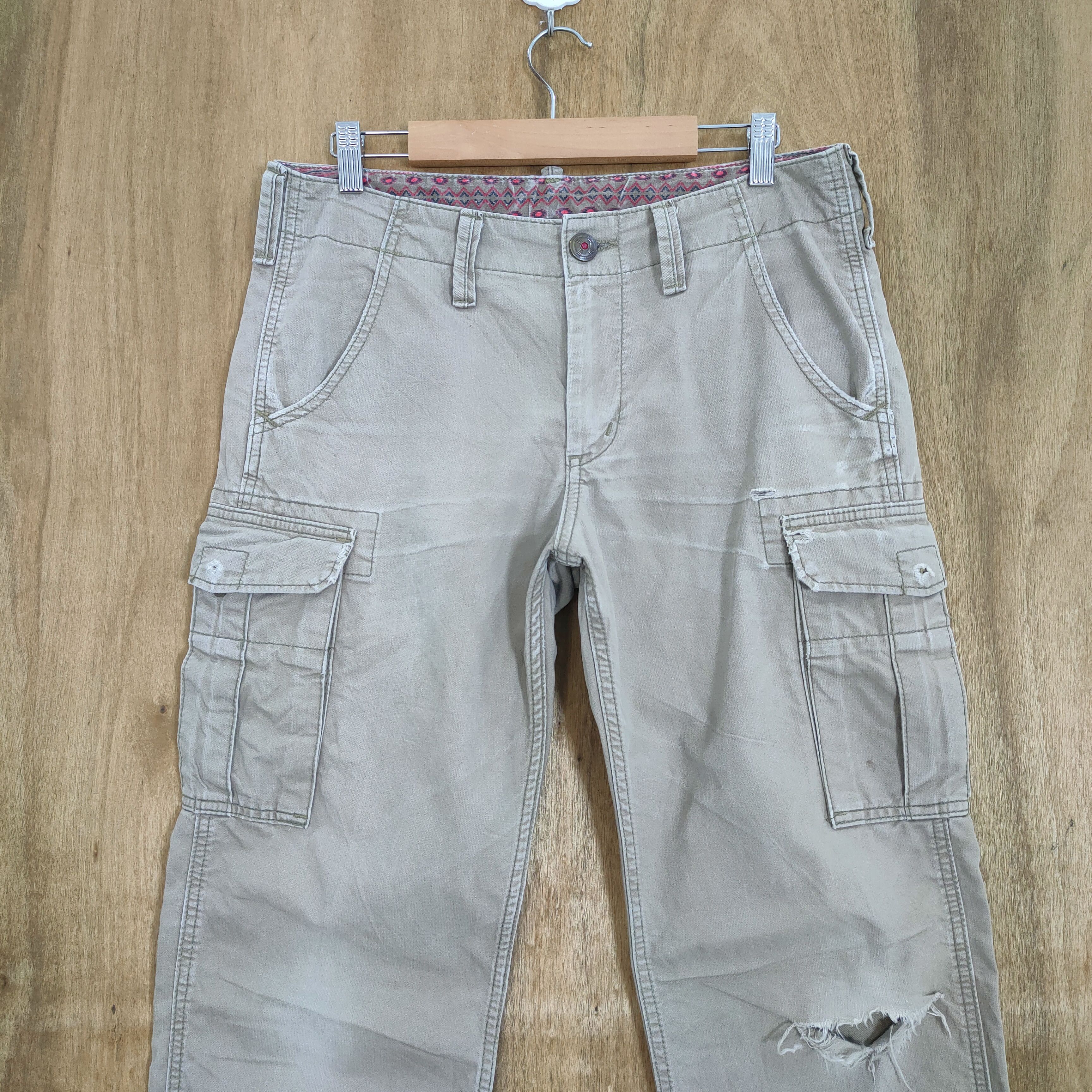Japanese Brand VINTAGE JAPANESE DISTRESSED KNEE CARGO PANTS Size US 31 - 2 Thumbnail