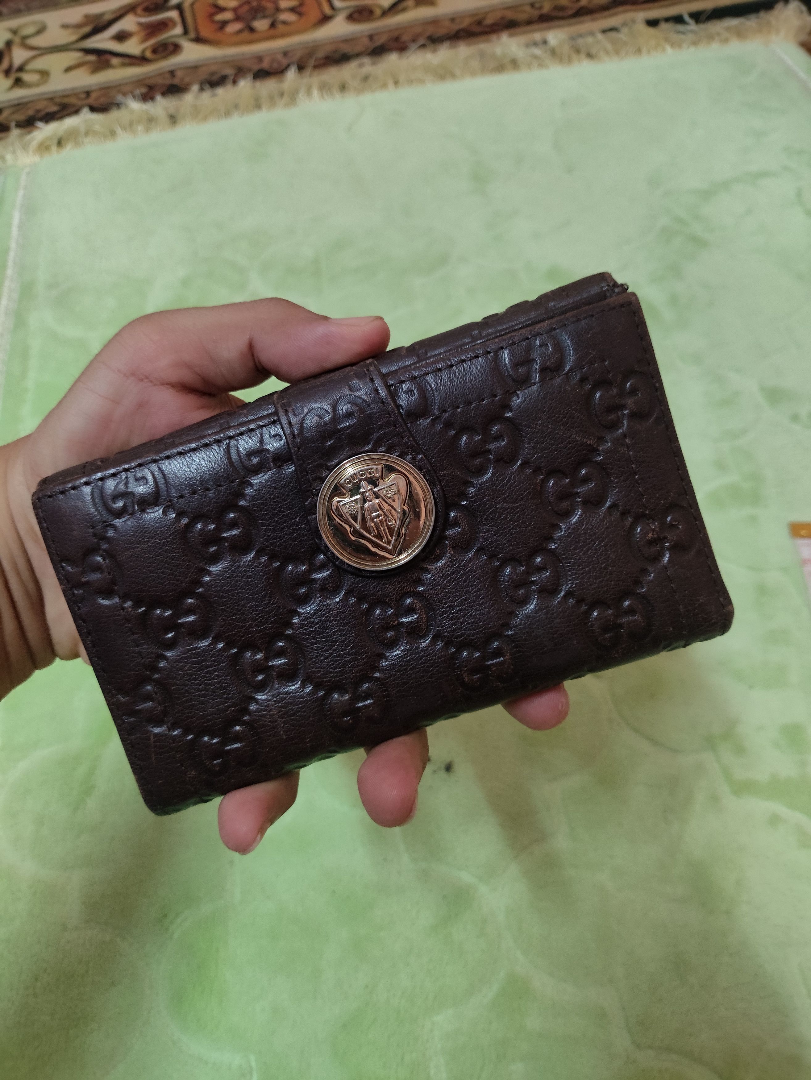 Leather × Vintage OLD Vintage Leather (G u c c i) Wallet with Steel Logo Size ONE SIZE - 18 Thumbnail