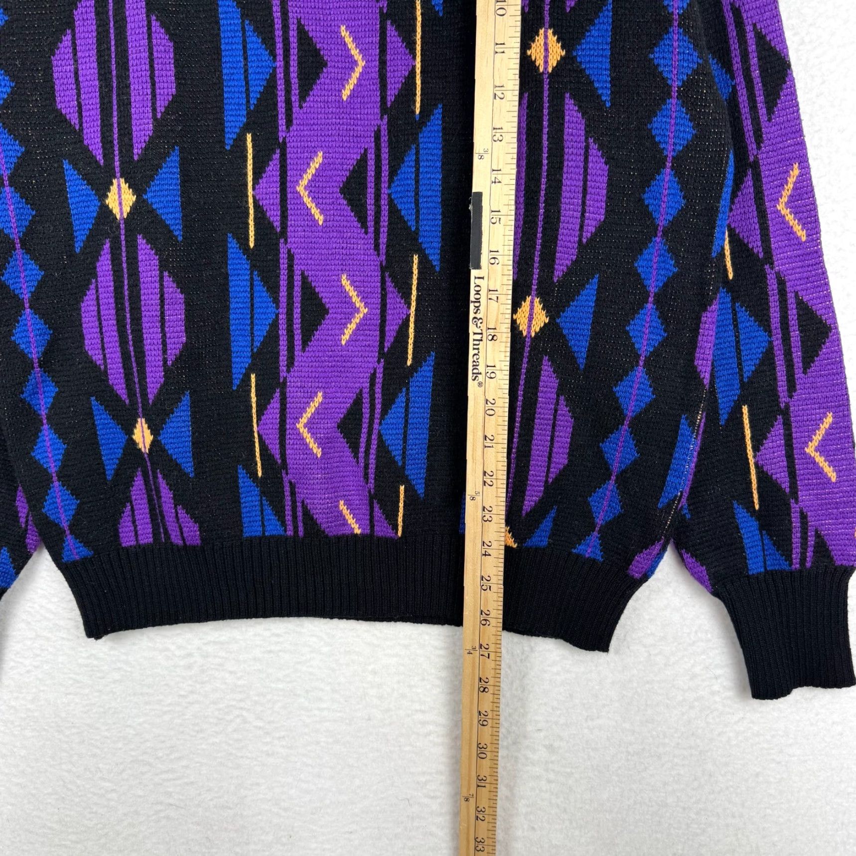 Vintage VINTAGE Kaelin Wool Blend Retro Geometric Purple Sweatshirt Adult Large 80s 90s Long Sleeve Mens Size US L / EU 52-54 / 3 - 4 Thumbnail
