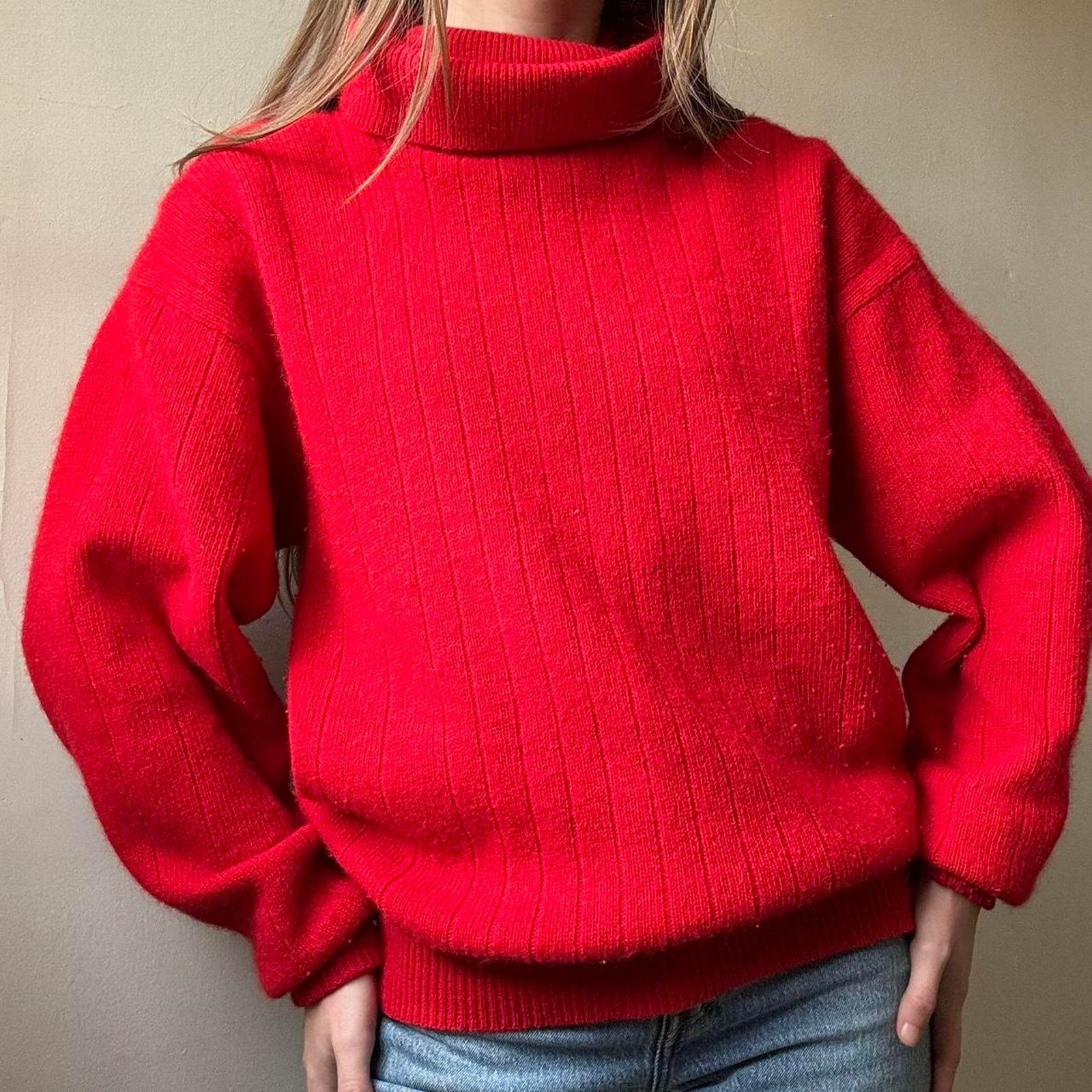 Vintage Vintage White Wheeler & Martha Red Turtleneck Sweater Medium Size M / US 6-8 / IT 42-44 - 2 Thumbnail