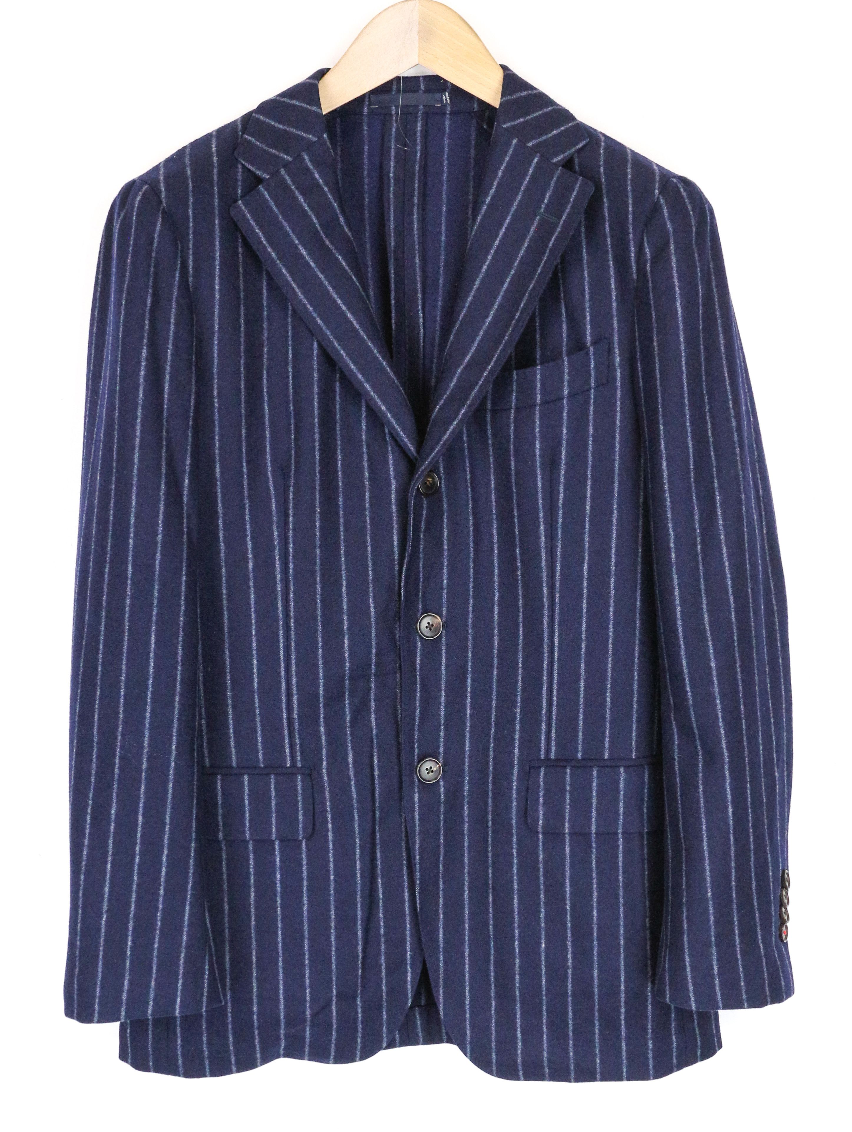 image of Suitsupply Havana Uk36R Blue Wool Unlined Striped 2 Piece Suit 60973, Men's