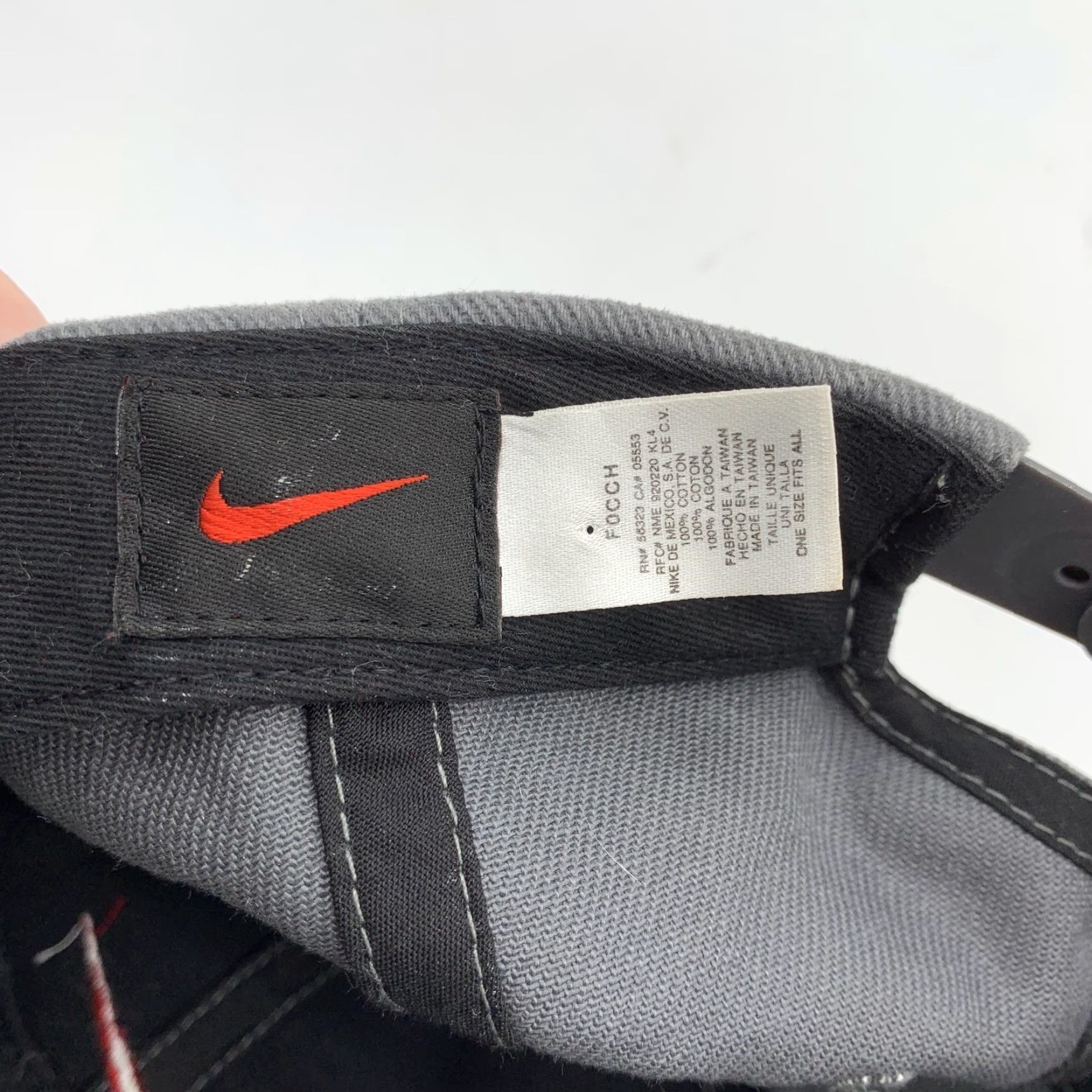 Nike Nike Hat Cap Snap Back Mens Gray Red Swoosh Logo One Size Twill Cotton Y2K Size ONE SIZE - 7 Thumbnail