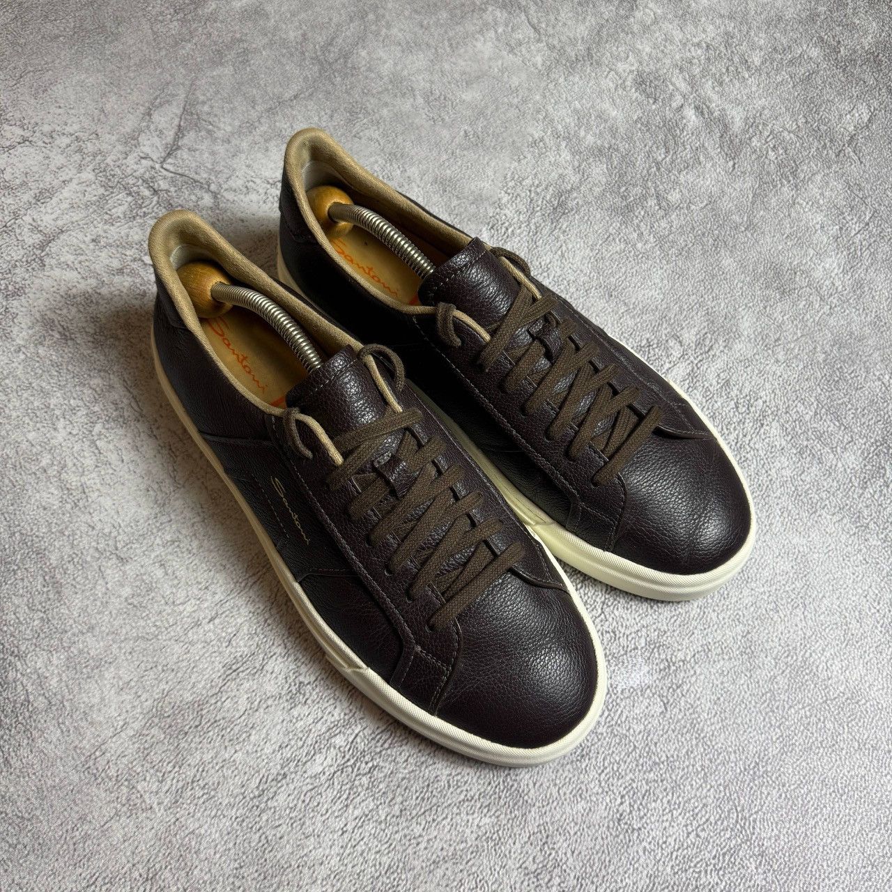 Santoni Santoni Double Bucker Dark Brown Tumbled Sneakers Men’s Size US 9.5 / EU 42-43 - 4 Thumbnail