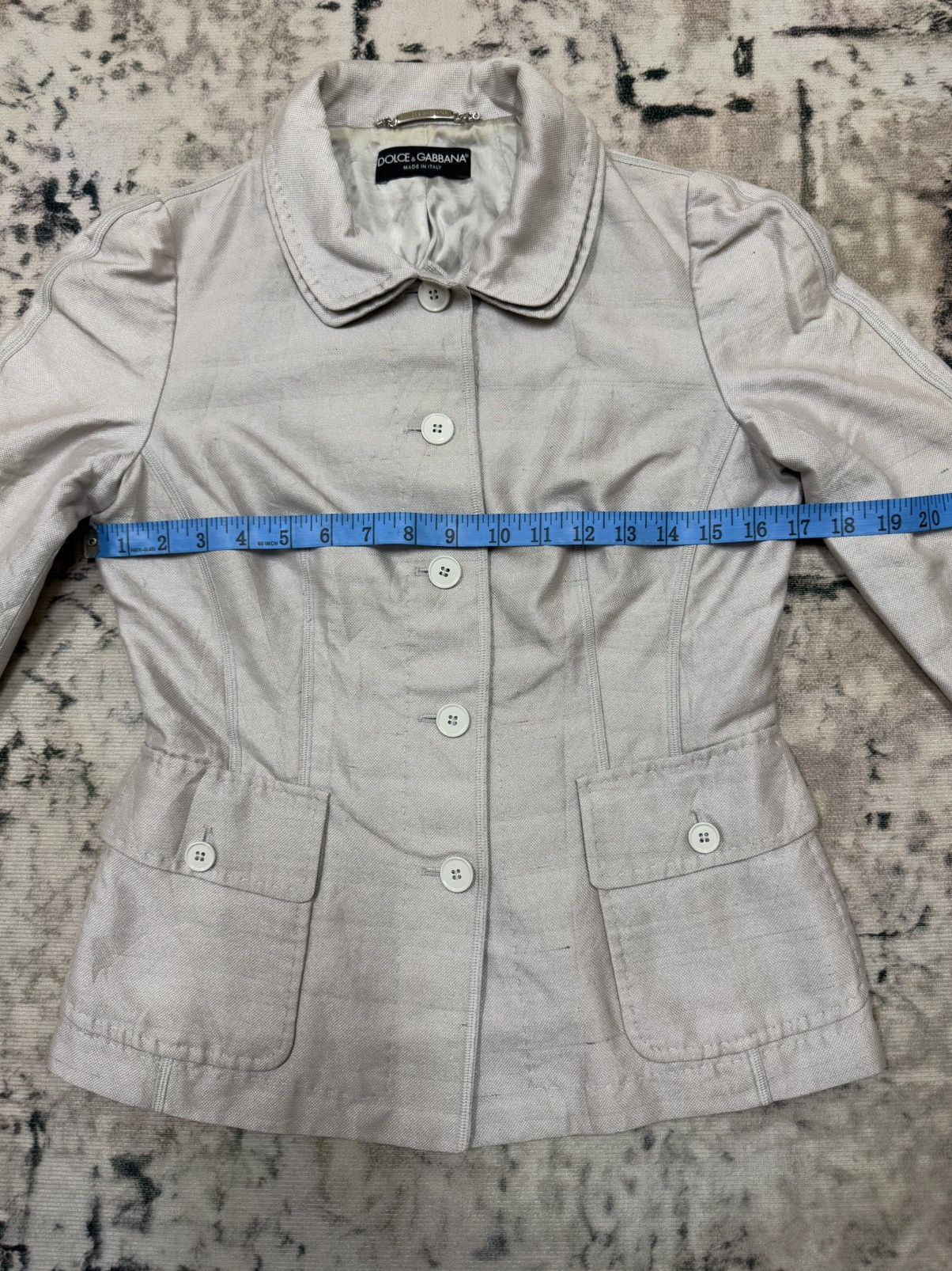 Dolce & Gabbana Dolce & Gabbana Women’s Career Double Colar Linen Blazer Size XS / US 0-2 / IT 36-38 - 13 Thumbnail