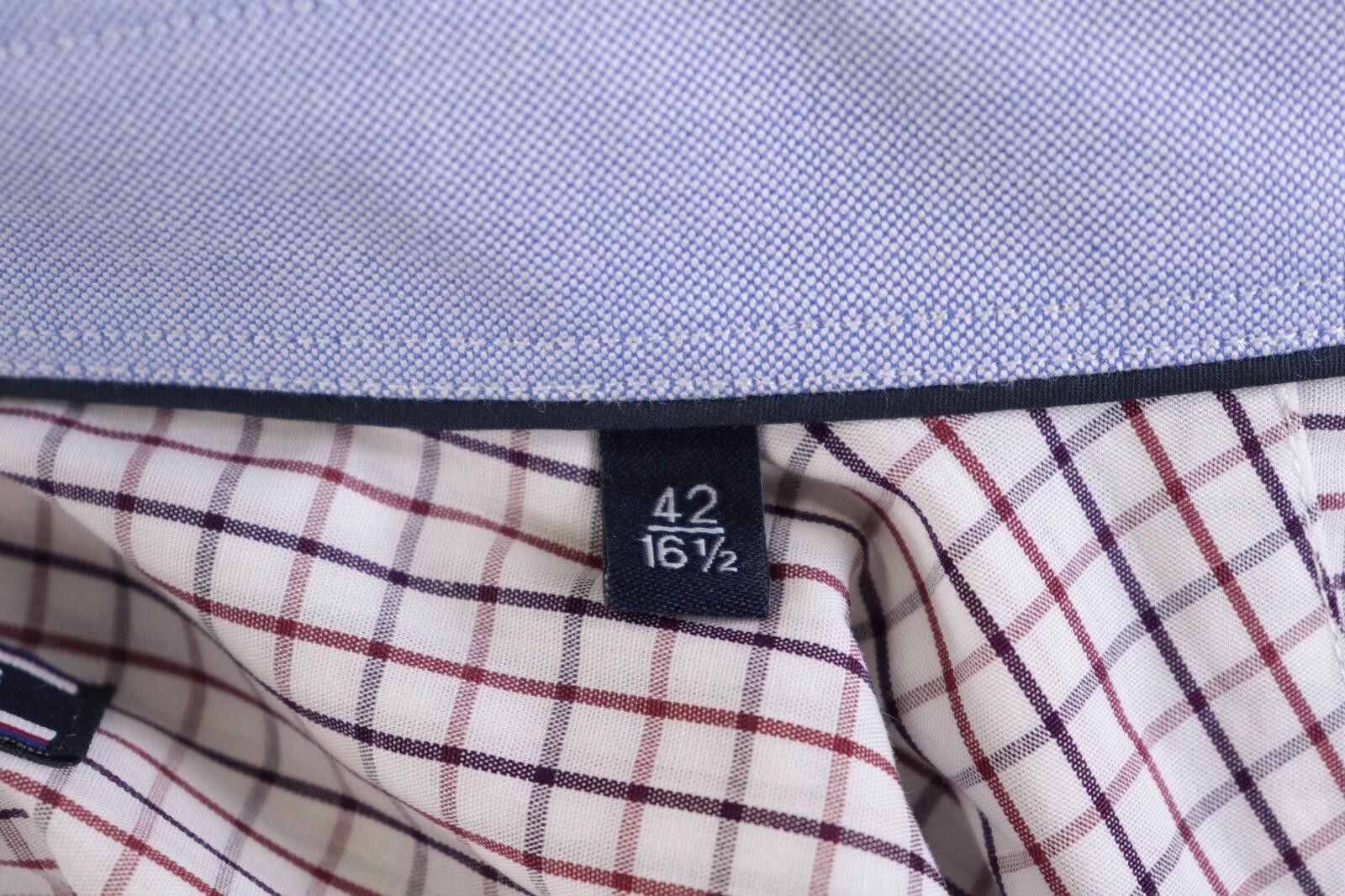 Tommy Hilfiger Tommy Hilfiger Tailored Fitted White Check Shirt 42 16.5 Size US M / EU 48-50 / 2 - 10 Thumbnail