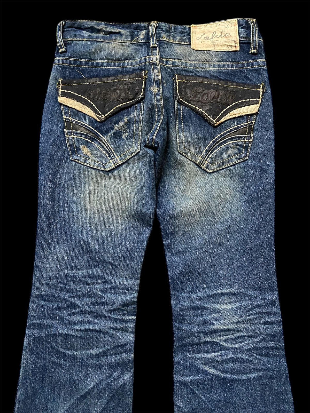 Japanese Brand Flare Jeans Japan Lolita Washed Distressed Jeans Size US 28 / EU 44 - 2 Thumbnail