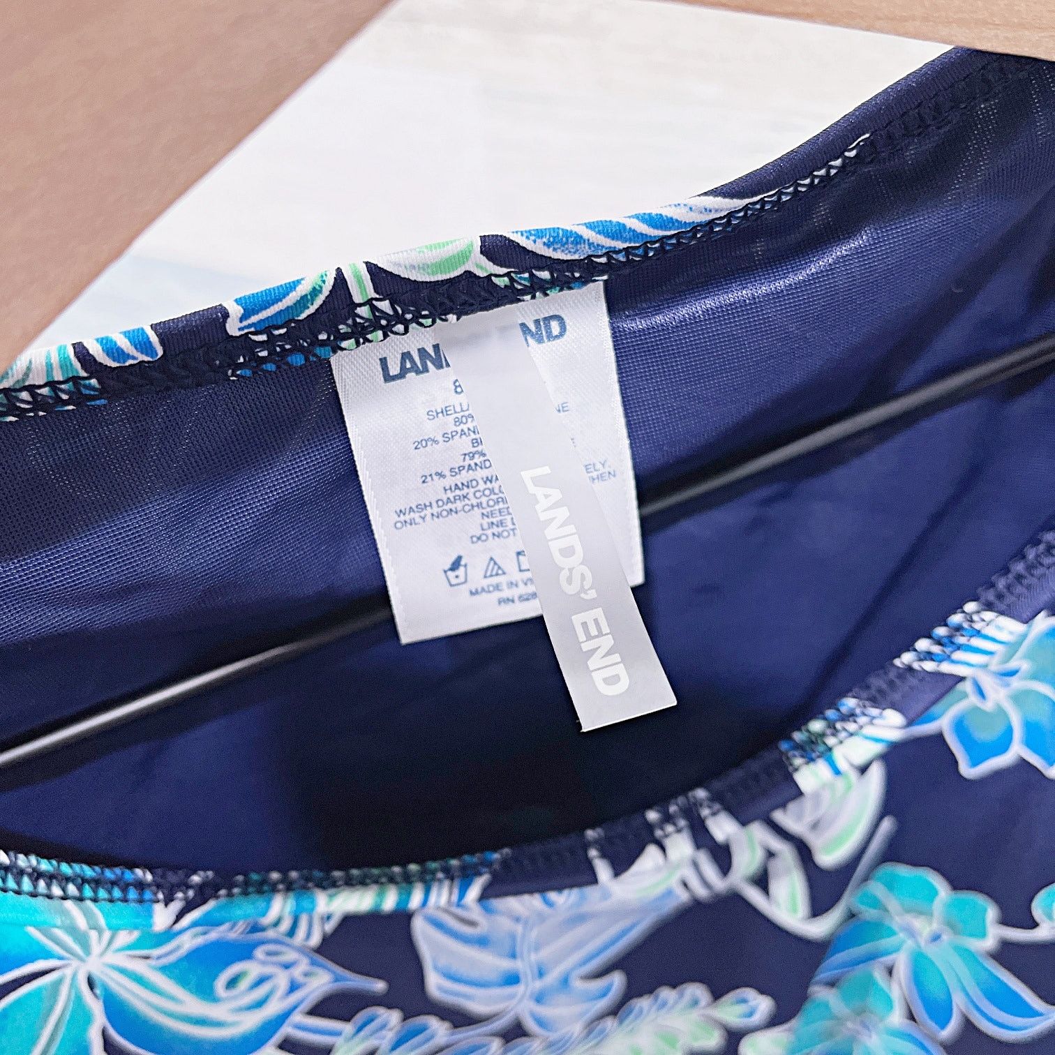 Lands' End Lands End Swim Tropical Floral Tankini Swim Top Blue 8 DDD Size ONE SIZE - 5 Thumbnail