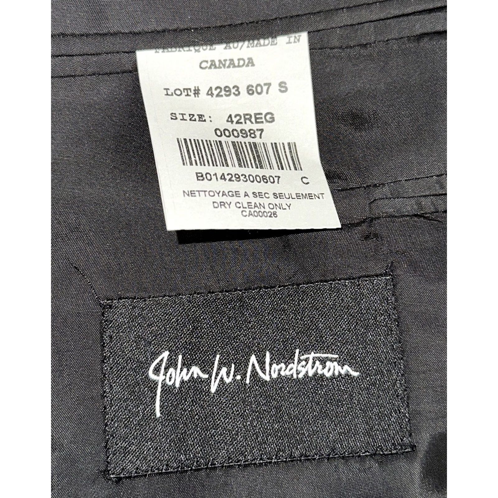 Nordstrom John W Nordstrom Mens Black Canada Made Cashmere 2 Button Sport Coat Size 42R Size US XS / EU 42 / 0 - 5 Thumbnail