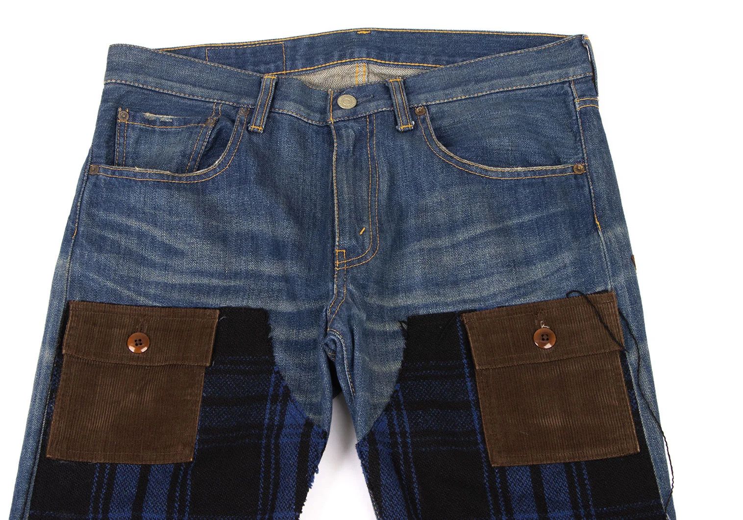 Junya Watanabe Checkered Denim Pants in Blue, Black, and Brown Size US 30 / EU 46 - 2 Thumbnail