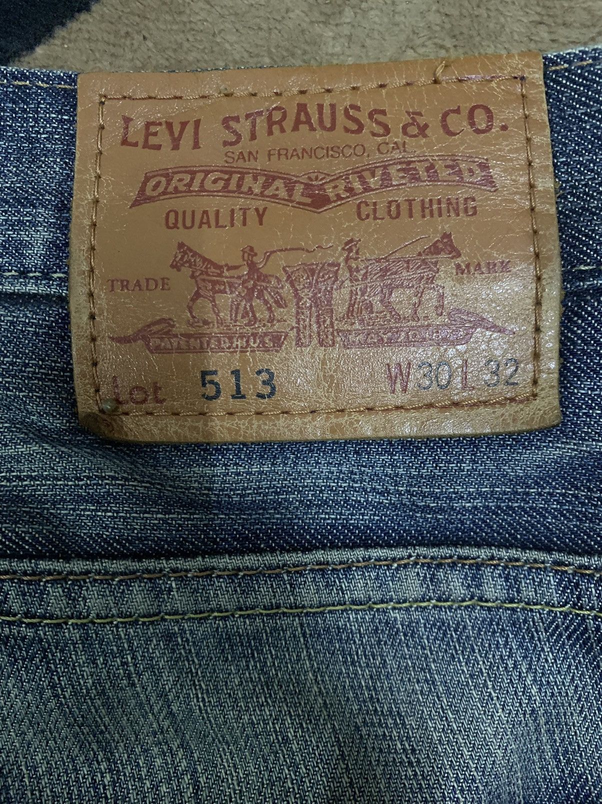 Levi's Vintage Clothing Vintage Y2K Levis 513 Honeycomb Slim Fit Distressed Jeans Size US 30 / EU 46 - 14 Thumbnail