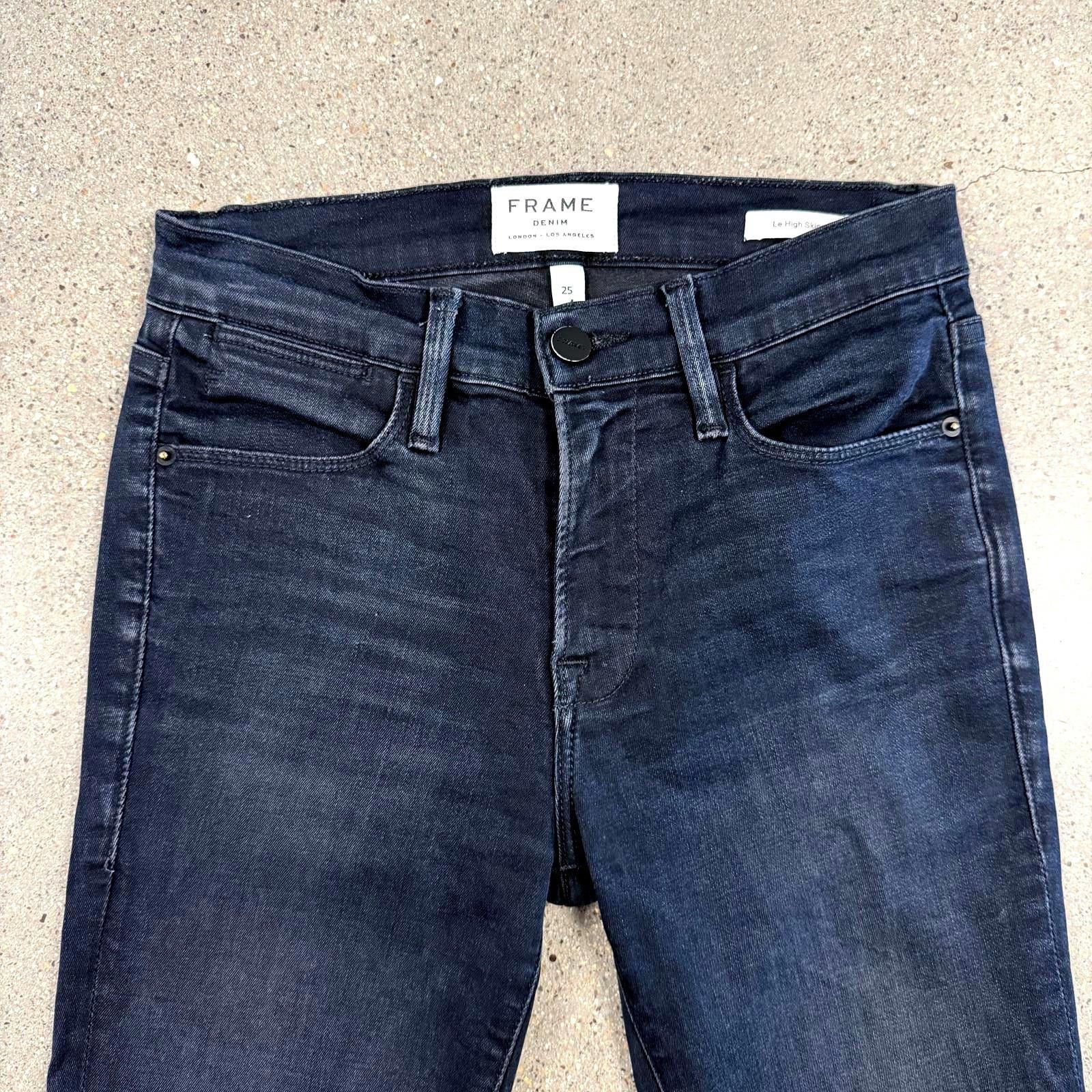 Frame FRAME Denim Le High Skinny Jean - Dark Indigo Wash - 25 Size 25" / US 0 / IT 36 - 5 Thumbnail