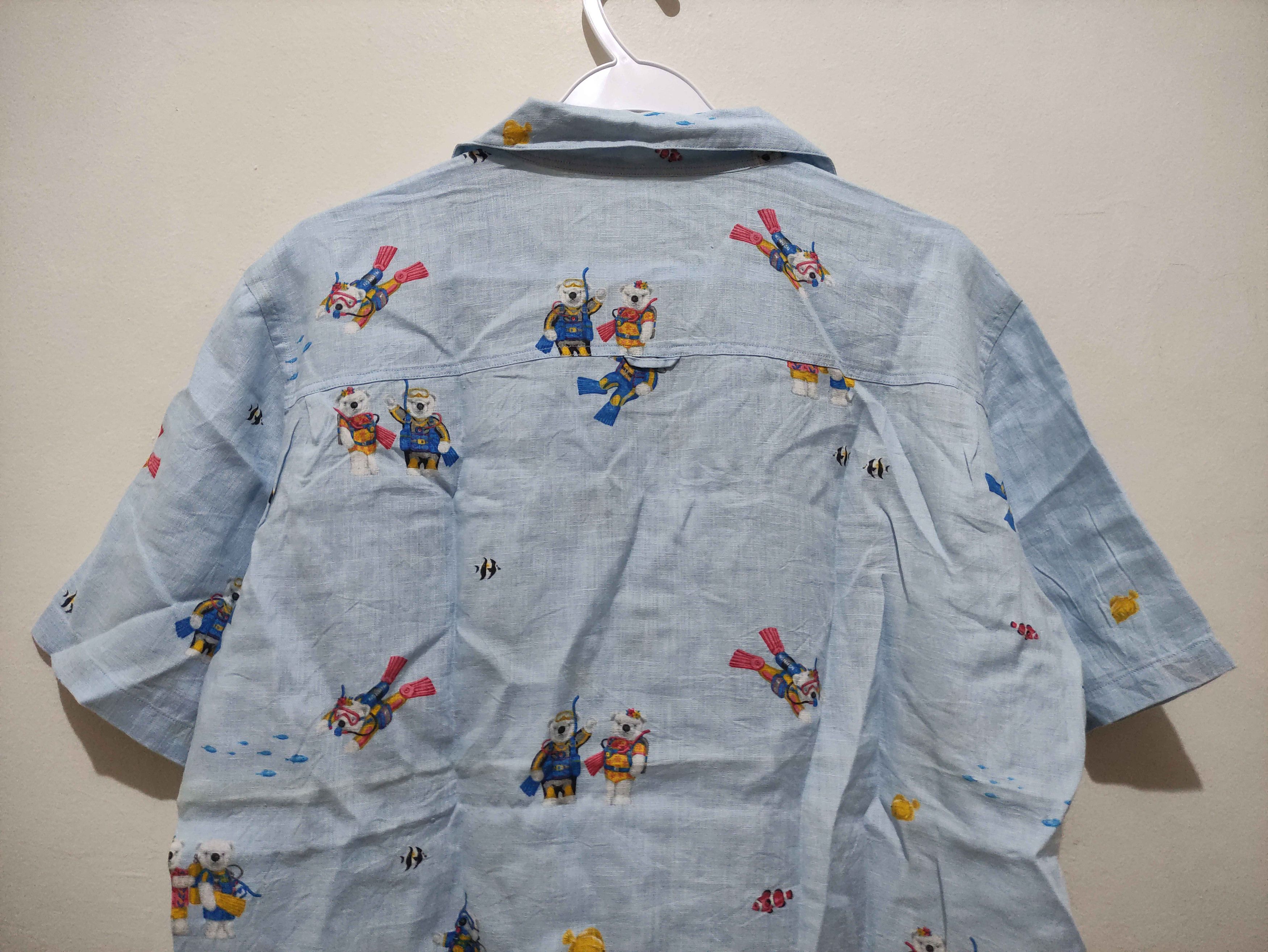 Japanese Brand Papas Diving Bear Print Open Collar Short Sleeve Shirt Size US M / EU 48-50 / 2 - 5 Thumbnail