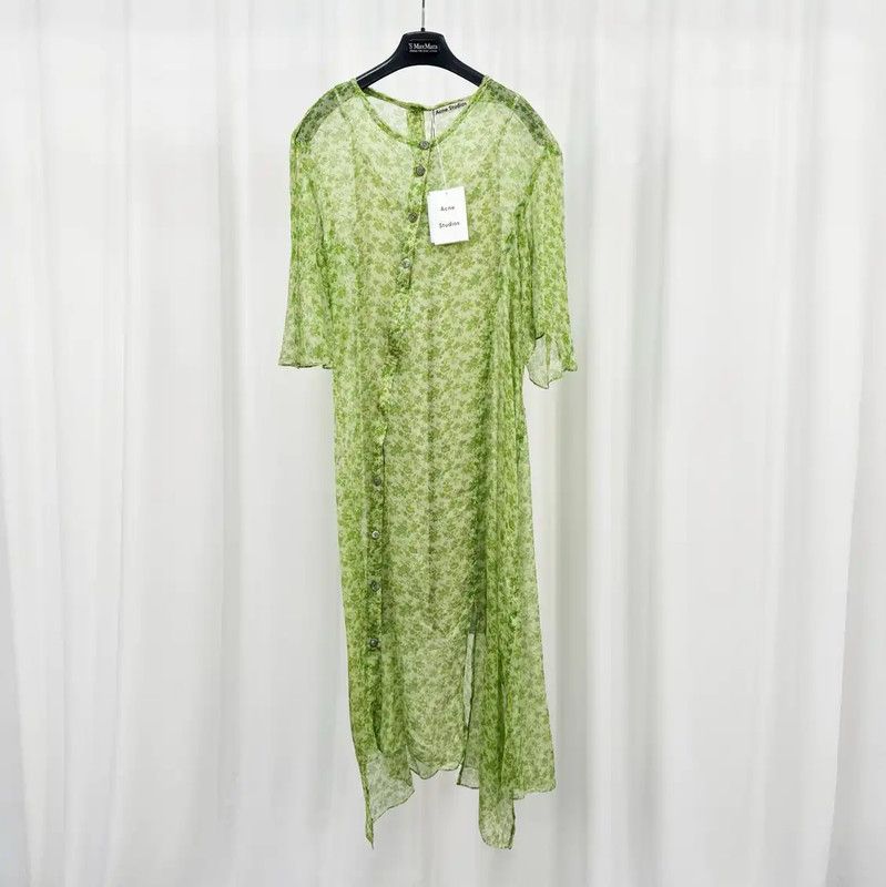 acne dress green Acne Studios Coated Denim Dress main image 1