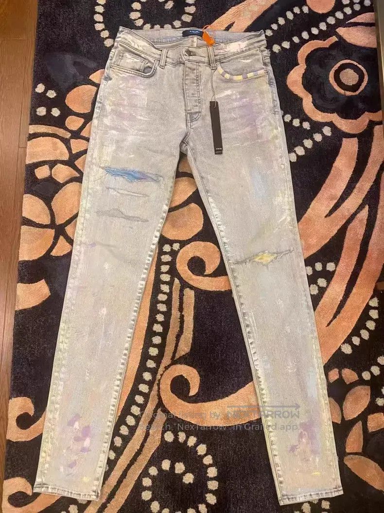 Amiri Amiri Classic Colorful Splattered Cut Destroyed Jeans Size Size US 32 / EU 48 - 1 Thumbnail