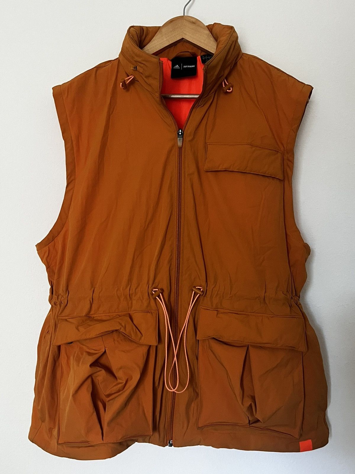 Ivy Park Adidas Orange Puffer Vest Size Medium