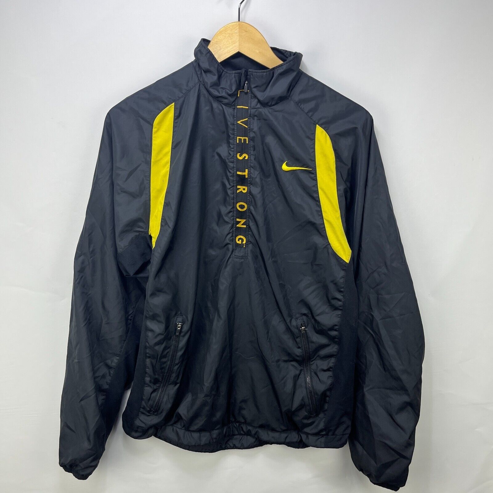 Nike × Vintage Vintage Y2K Nike Live Strong Swoosh Quarter Zip Jacket Small Size US S / EU 44-46 / 1 - 1 Thumbnail