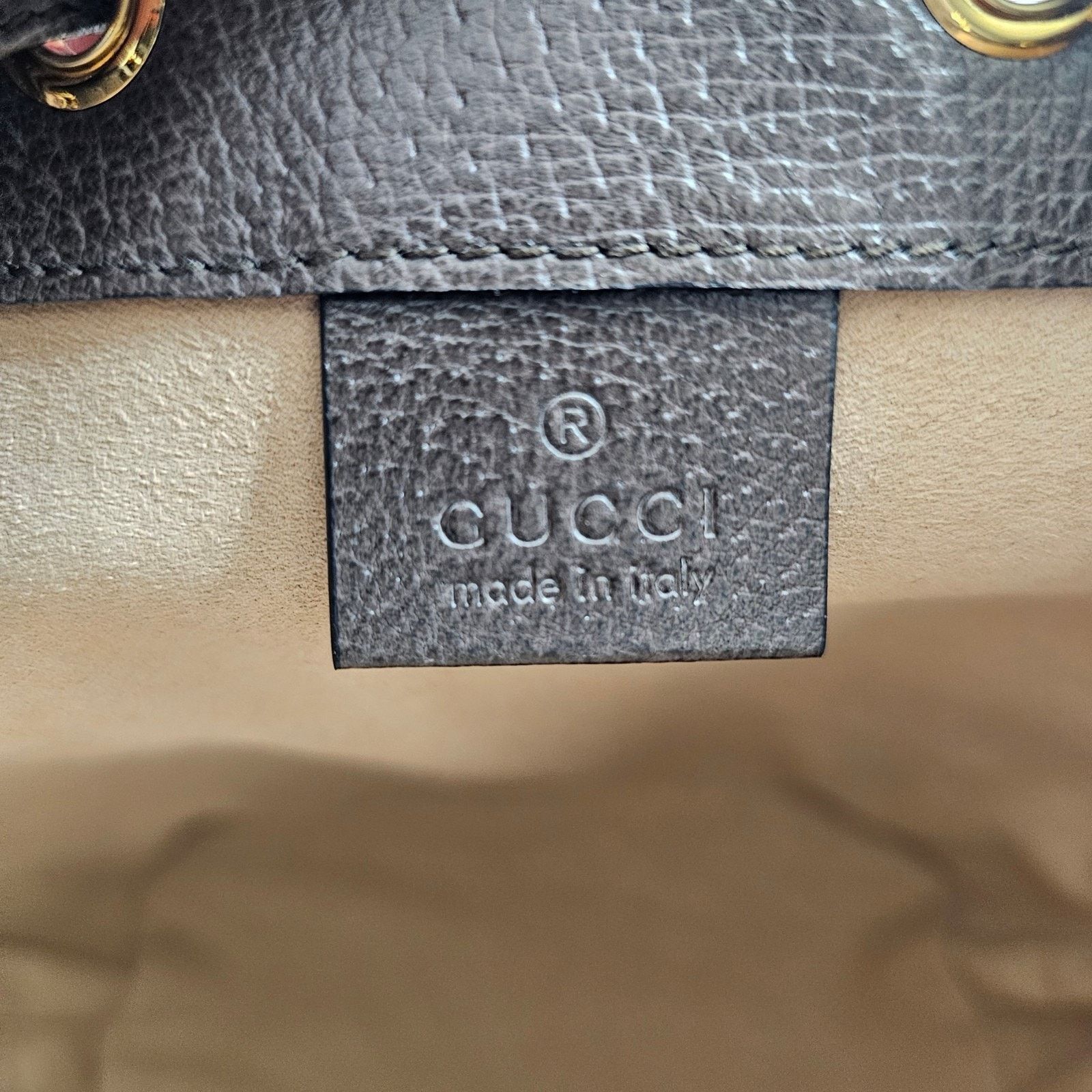 Gucci Ophidia GG Supreme Mini Bucket Bag Stripe Canvas Brown - NWT Size ONE SIZE - 6 Thumbnail