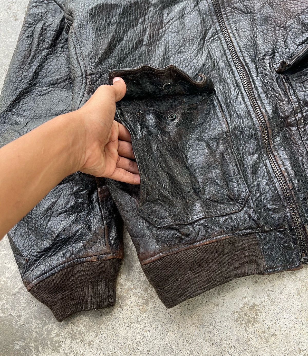 Japanese Brand × Vintage 🔥Vintage Japanese Brand Sheepskin Leather Bomber Jacket Size US M / EU 48-50 / 2 - 8 Thumbnail