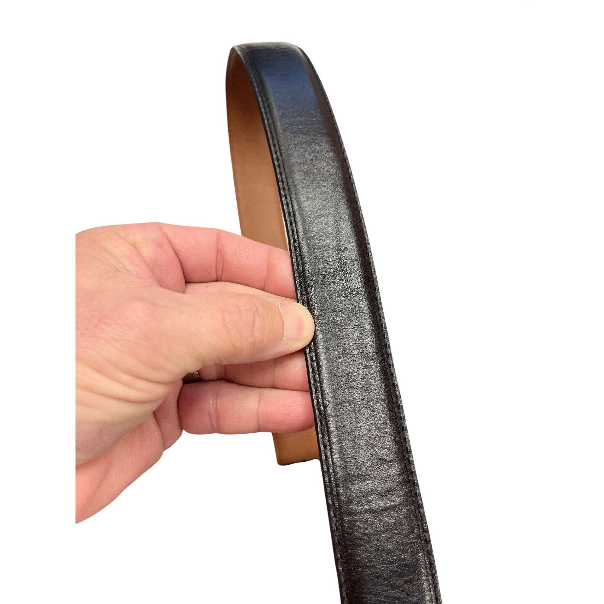Brighton Brighton VTG mens black leather silver buckle belt sz 34, 41 Size 34 - 6 Thumbnail