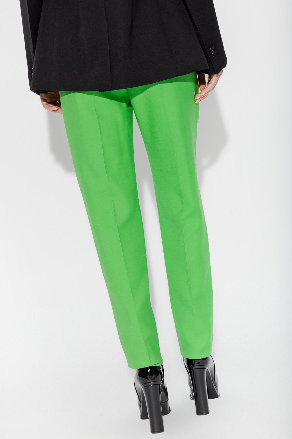 Alexander McQueen ALEXANDER MCQUEEN green wool mohair cigarette pants 4 40 q Size 27" / US 4 / IT 40 - 4 Thumbnail