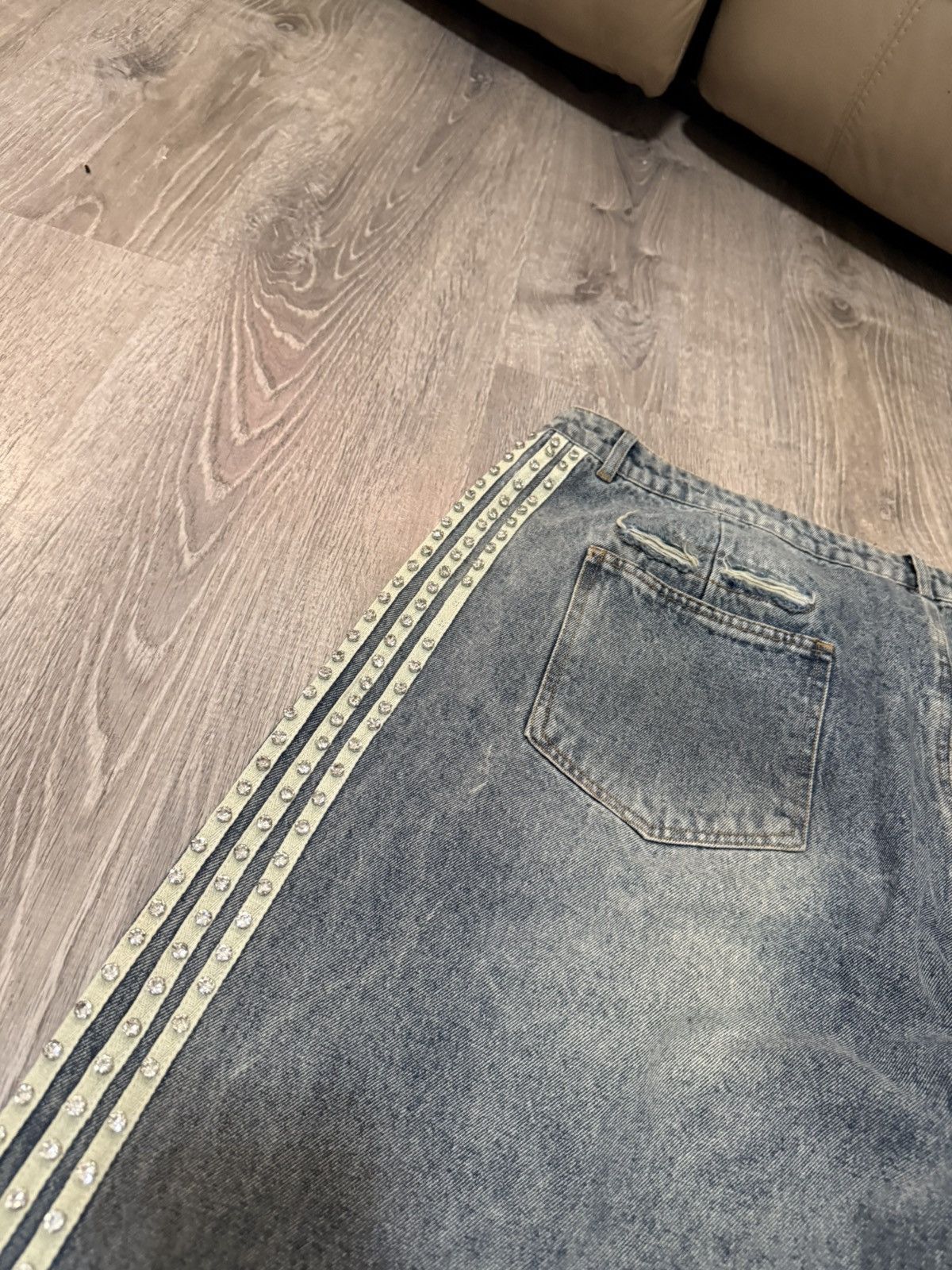 Vale Vale Blue Crystal Stripe Denim Size 40 Size US 40 / EU 56 - 8 Thumbnail