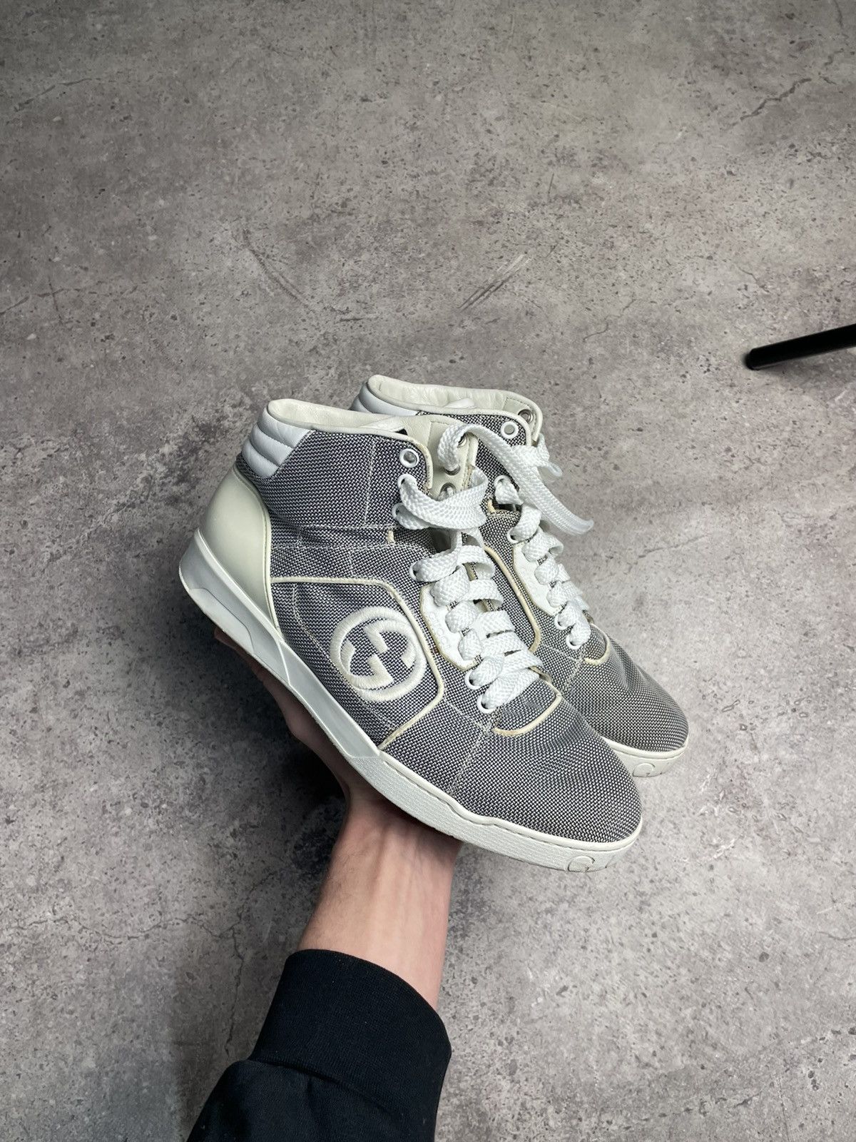 Gucci Gucci Gray High Top Sneakers Size US 8 / EU 41 - 1 Thumbnail