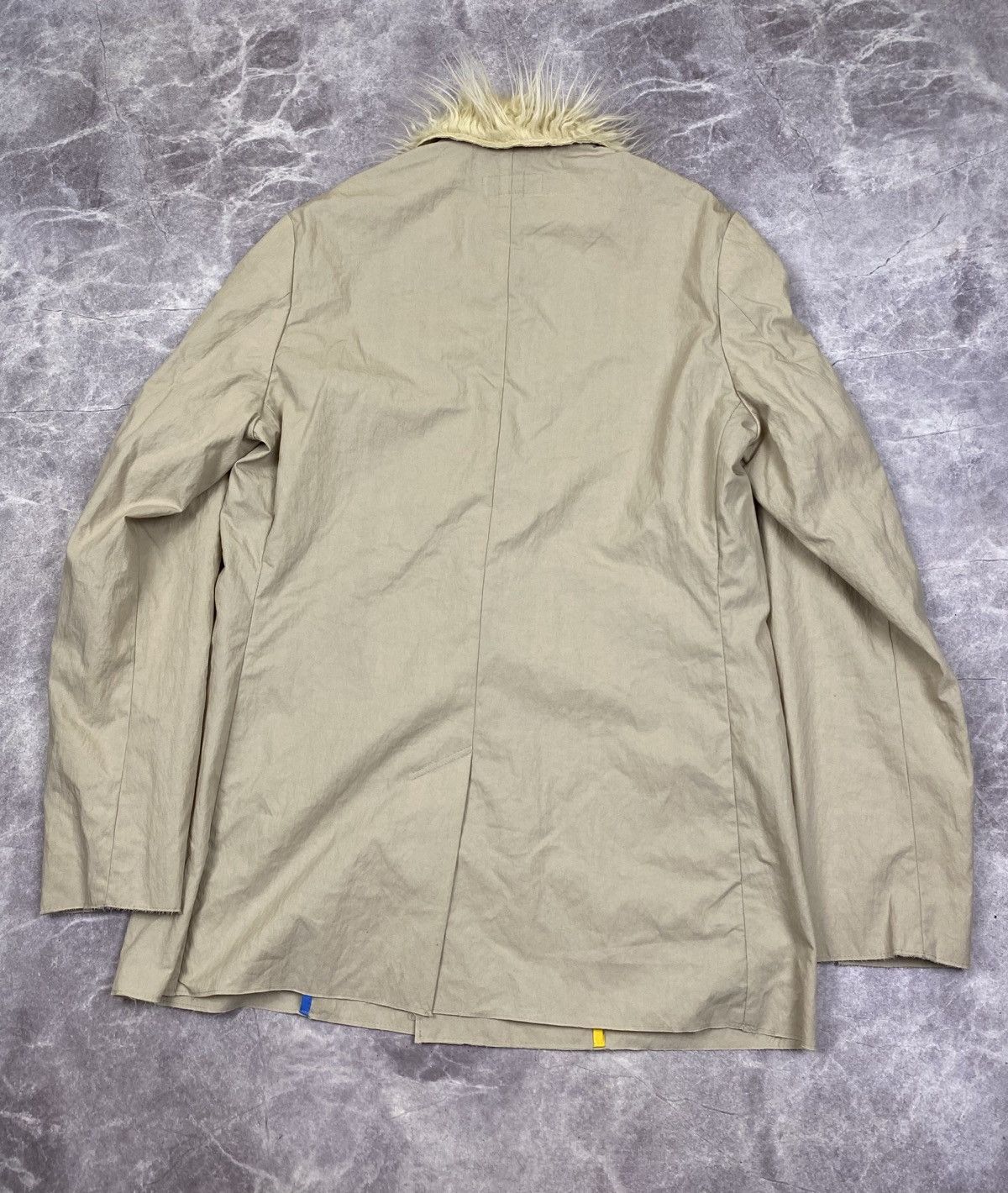 Soulland Soulland Fur Collar Avantgarde Raw Edge Blazer Jacket Size:M Size 44R - 6 Thumbnail
