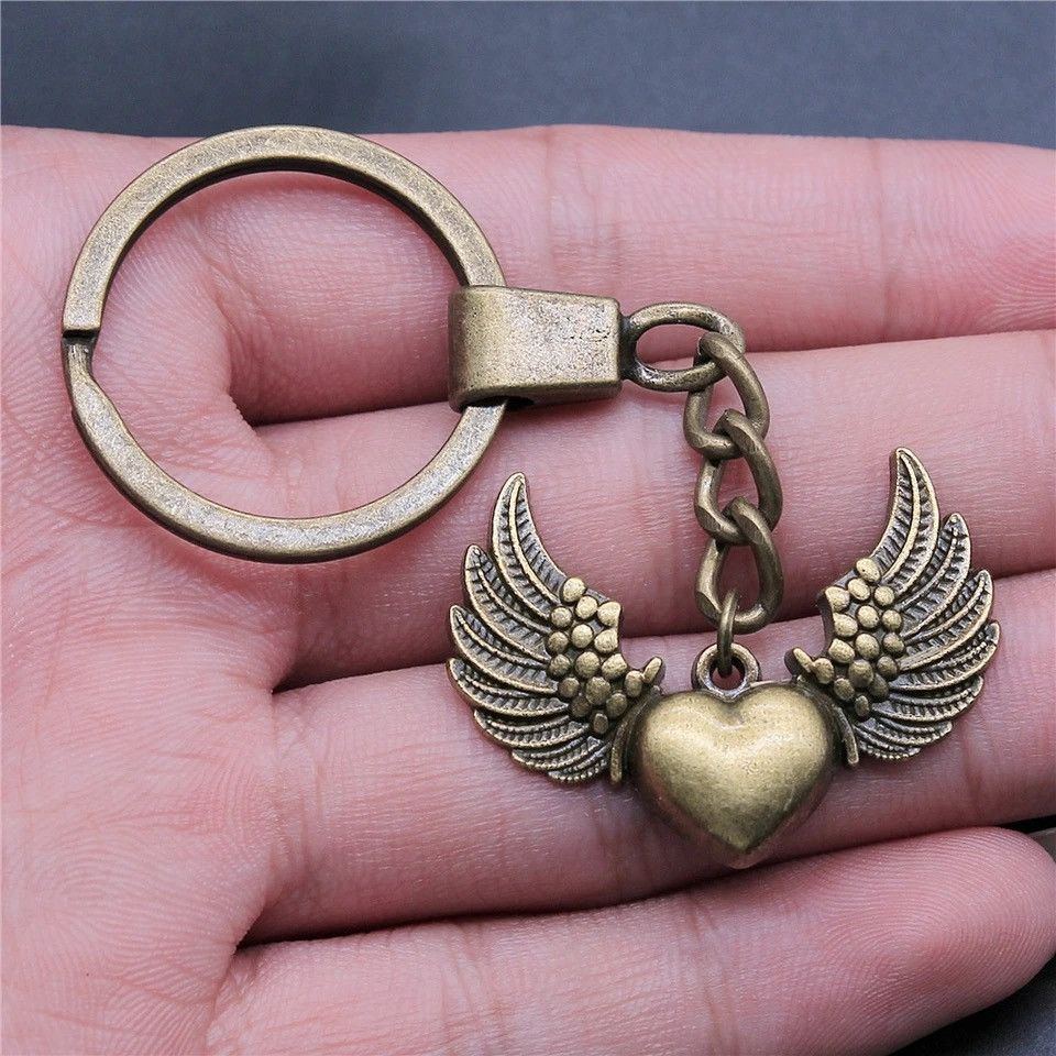 Vintage Retro Heart Angel Wings Keychain Size ONE SIZE - 3 Thumbnail