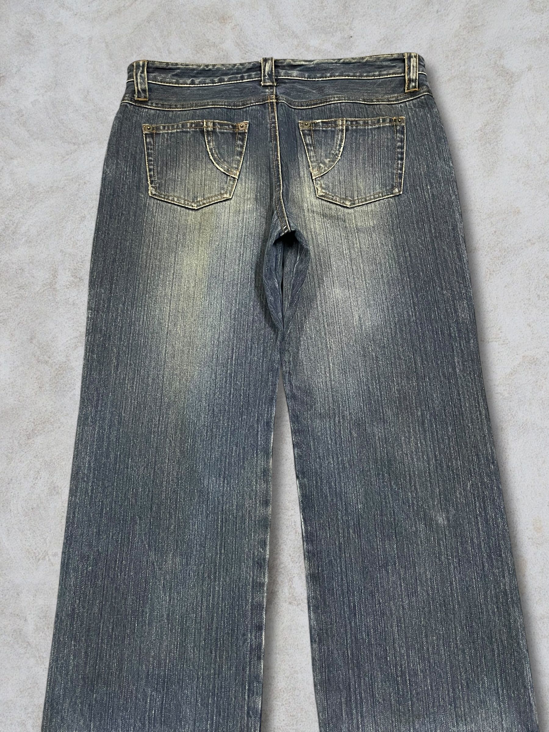 Japanese Brand Vintage Japanese Skull Gothic Loose Straight Frayed Jeans Size 31" - 10 Thumbnail