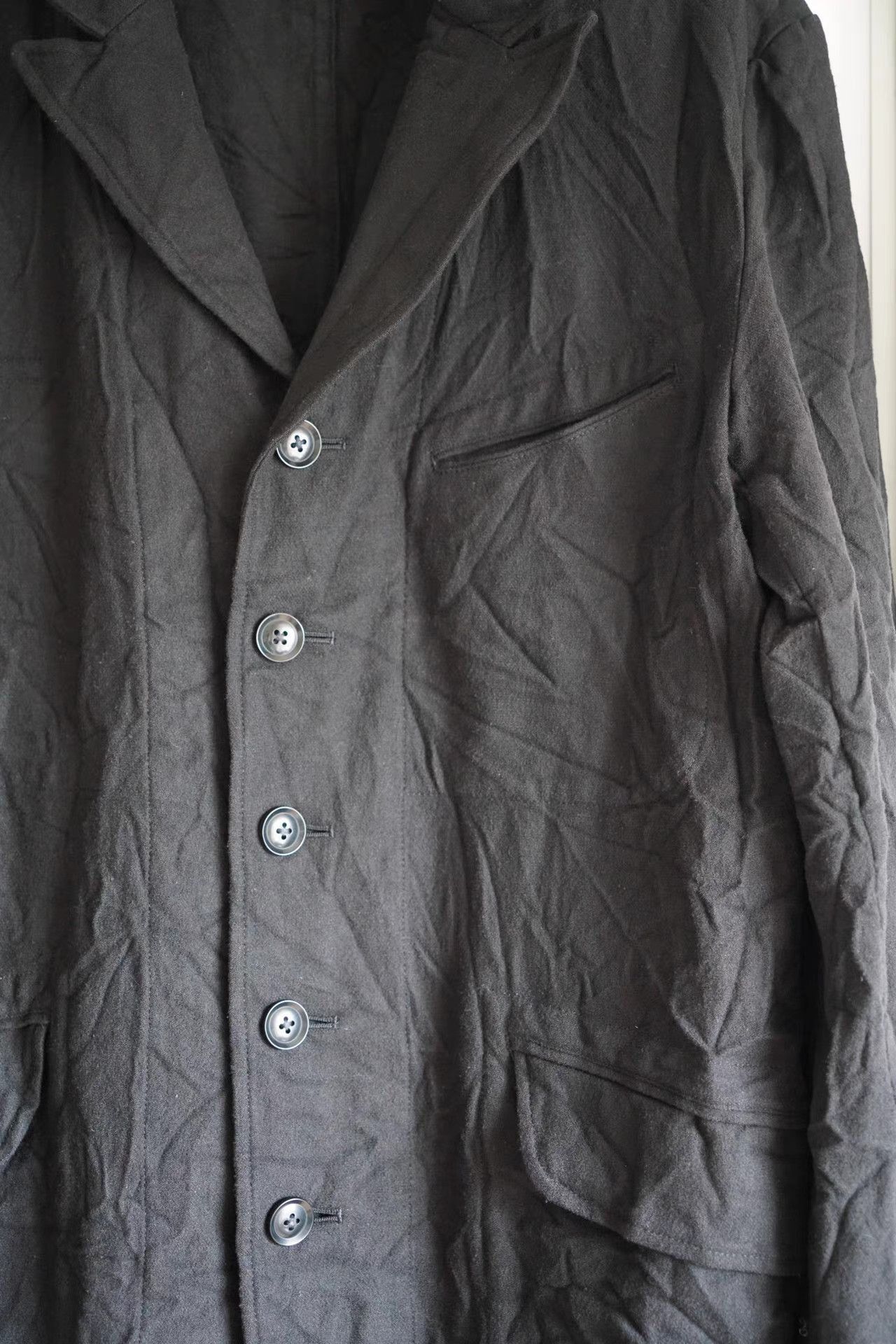 Yohji Yamamoto Black Long Button-Front Coat Size L Size US L / EU 52-54 / 3 - 1 Thumbnail