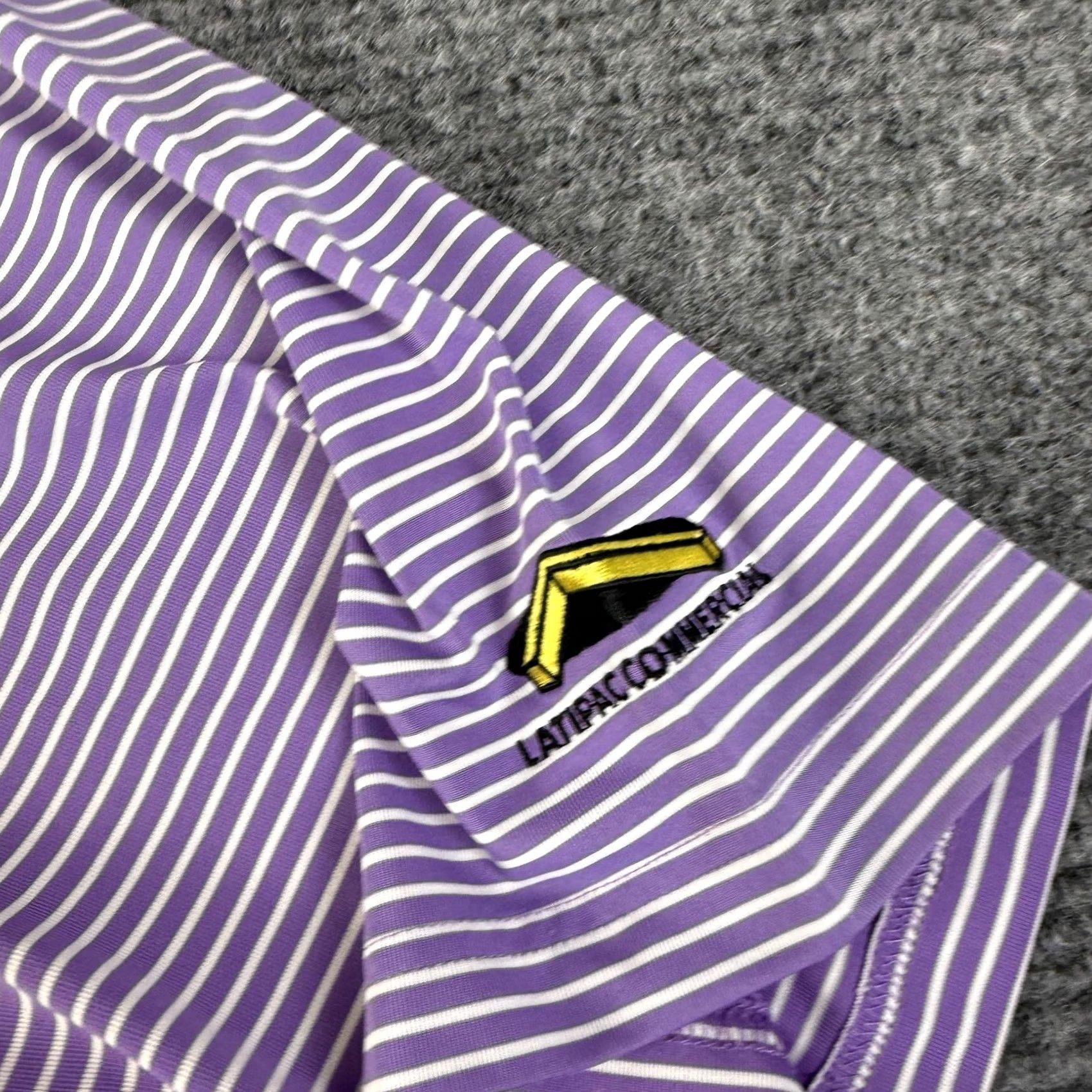 Vintage Donald Ross Polo Shirt Mens XL Purple Stripe Golf Stretch Performance Size US XL / EU 56 / 4 - 3 Thumbnail