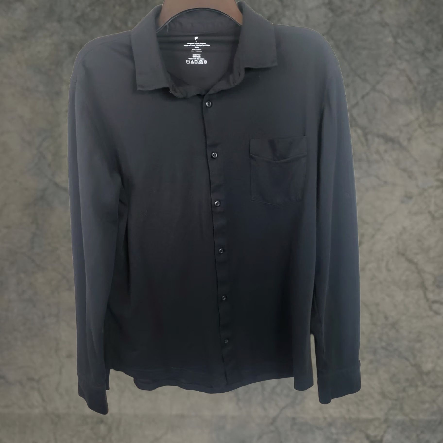 Fabletics Fabletics Shirt Mens M Black Athletic Button Up Long Sleeve Stretch Knit Embroidered Collared Size US M / EU 48-50 / 2 - 1 Thumbnail