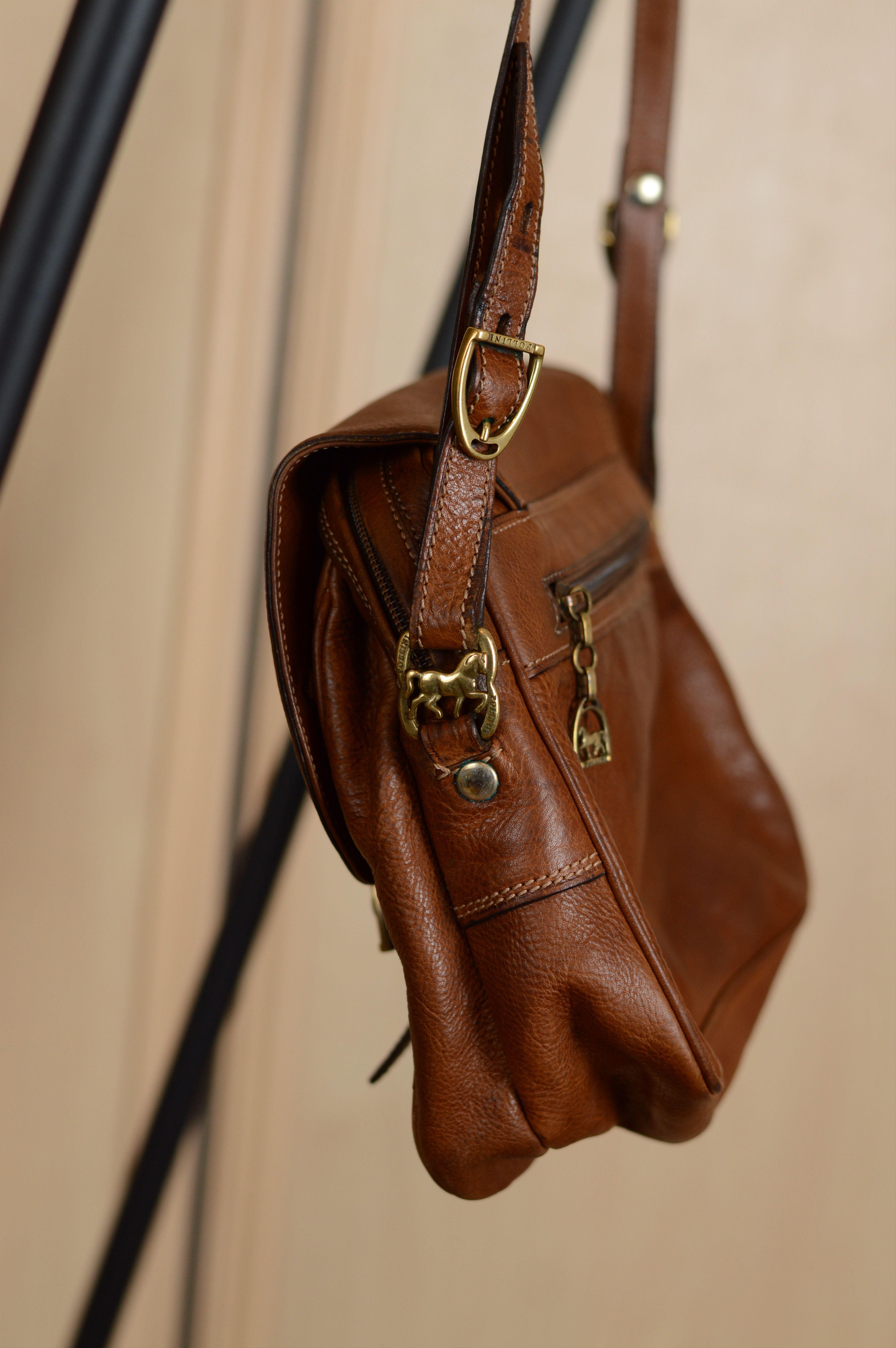 Pollini Pollini Brown Leather Shoulder Bag Size ONE SIZE - 7 Thumbnail