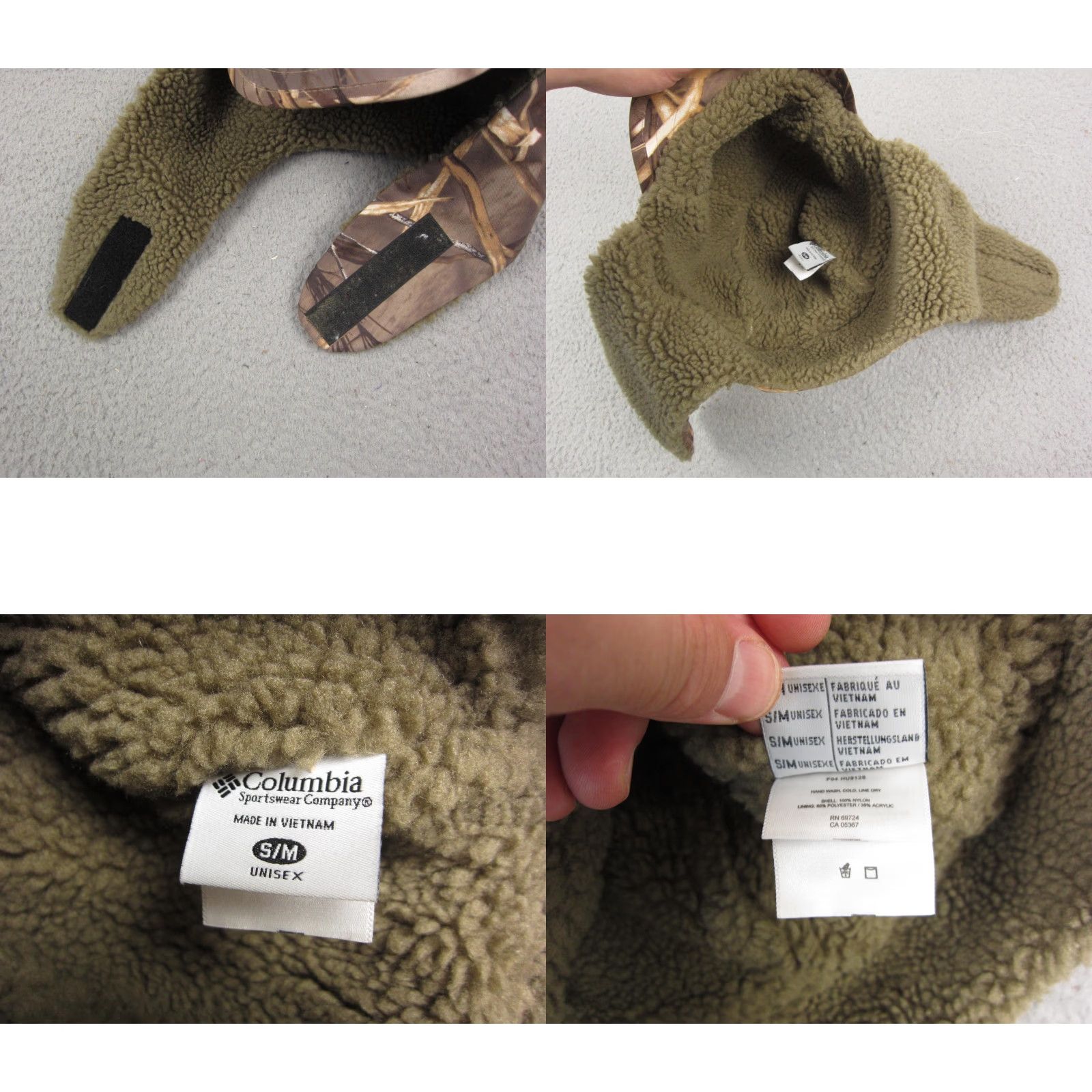 Realtree Columbia Hat Mens Small-Medium Brown Camo Realtree Sherpa Fleece Ear Flap Adult Size US S / EU 44-46 / 1 - 8 Thumbnail