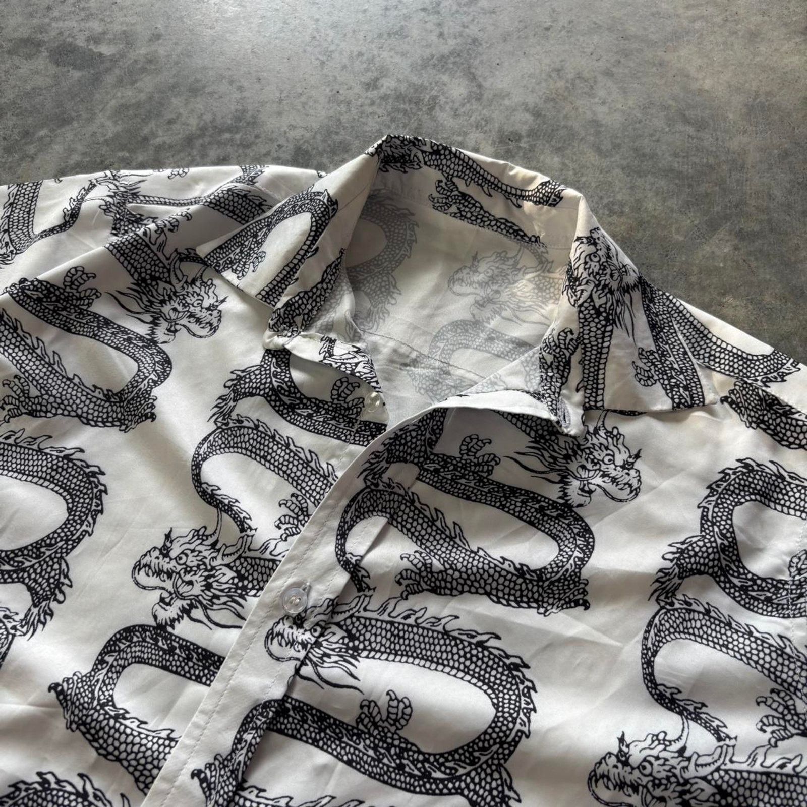 Vintage Y2K Dragon All Over Print button Up Size US M / EU 48-50 / 2 - 2 Thumbnail