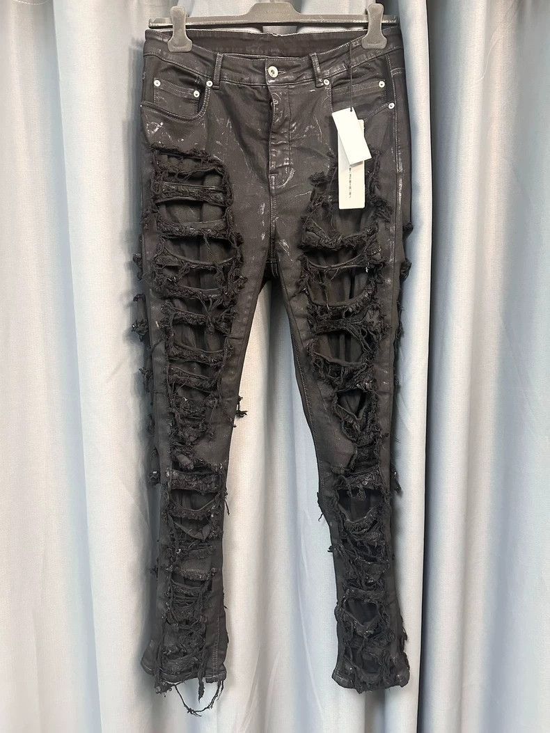Rick Owens Rick Owens Corrosive wax jeans with holes.-2506 Size US 33 - 1 Thumbnail