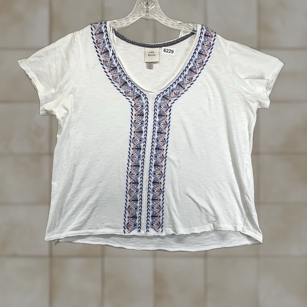 Vintage VINTAGE Knox Rose Women's Blouse 2XL Short Sleeve Floral Embroidered Bohemian Cotton Modal Sheer All Seasons Size XXL / US 16-18 / IT 52-54 - 1 Thumbnail