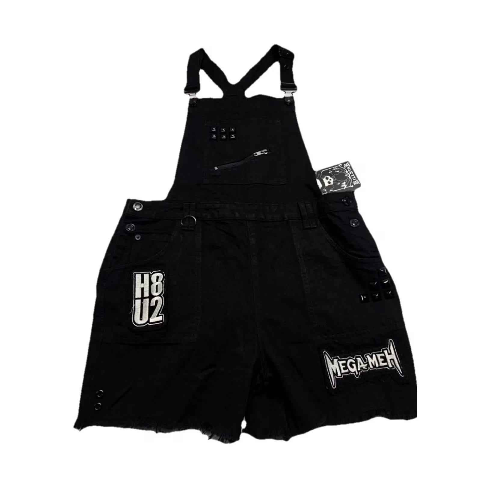 Killstar Killstar Overalls Shorts M Studded Gothic Punk Grunge H8 U2 Megameh NWT Women Canvas Black Dress? Size 32" / US 10 / IT 46 - 2 Thumbnail