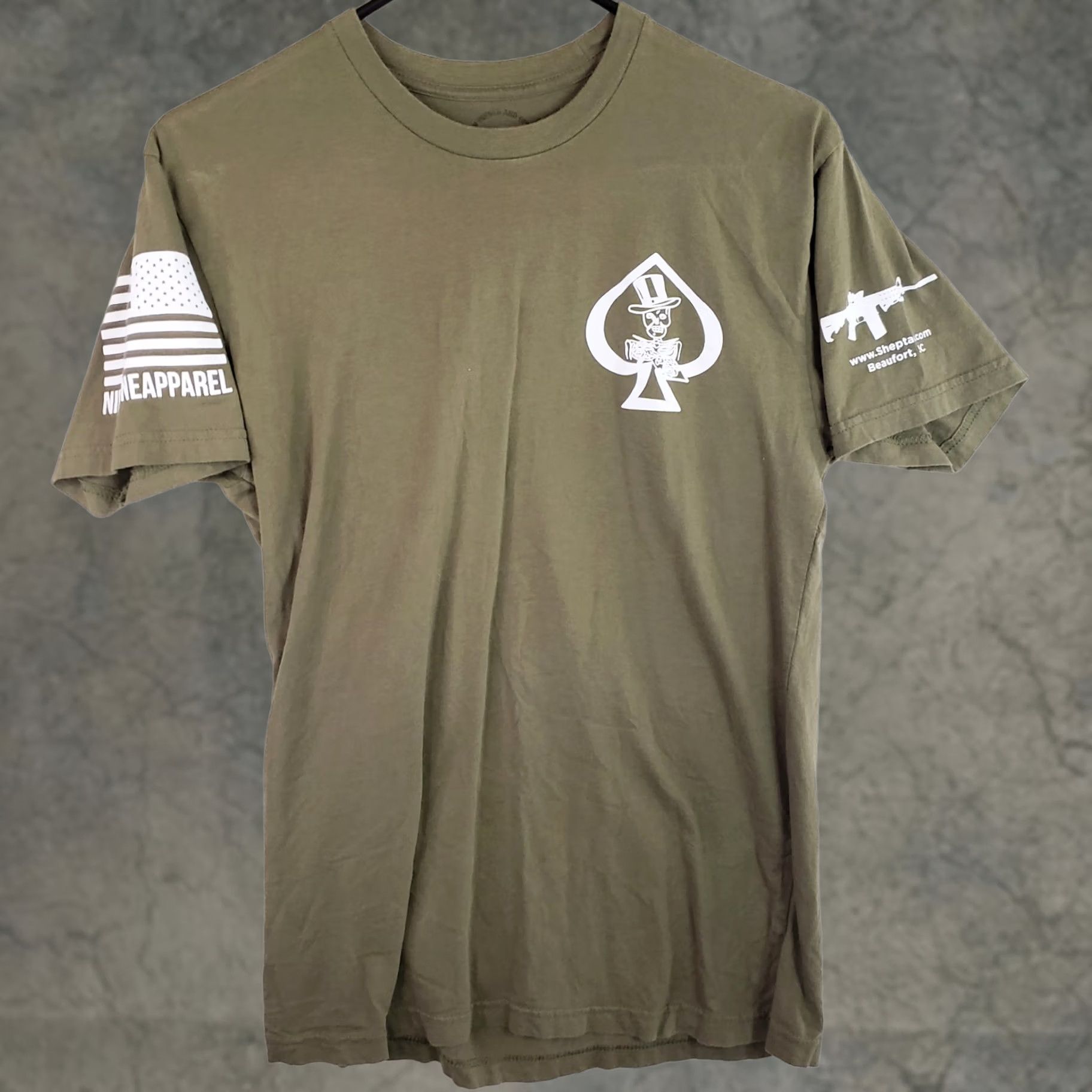Vintage Nine Line Shepard Tactical Dollar Bill Green American Flag T Shirt Mens S Crew Neck Short Sleeve Cotton Jersey Logo Graphic All Over 19" AtoA Size US S / EU 44-46 / 1 - 1 Thumbnail
