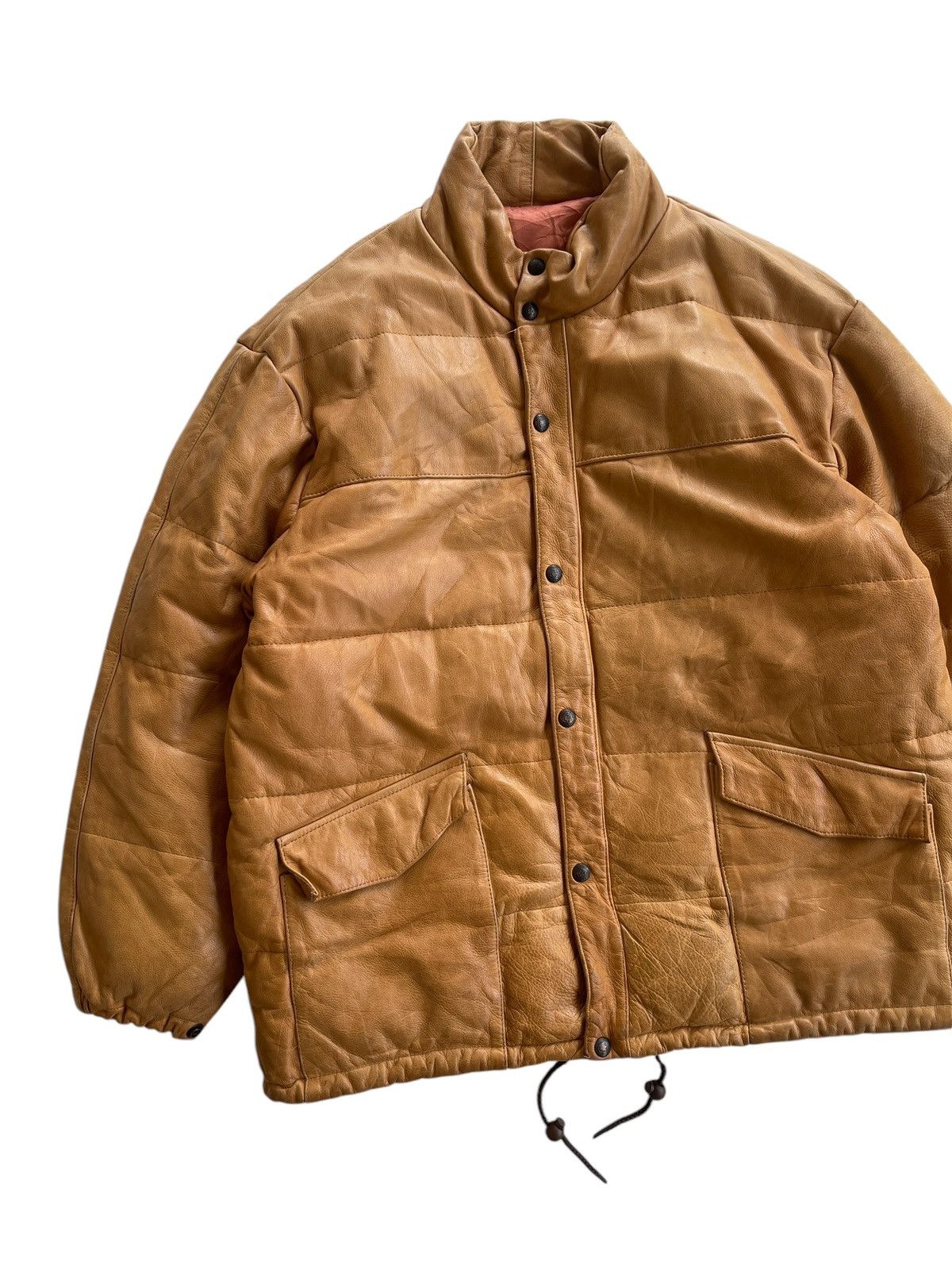 Vintage 80s Vent Couvert Leather Down Jacket Size US L / EU 52-54 / 3 - 7 Thumbnail