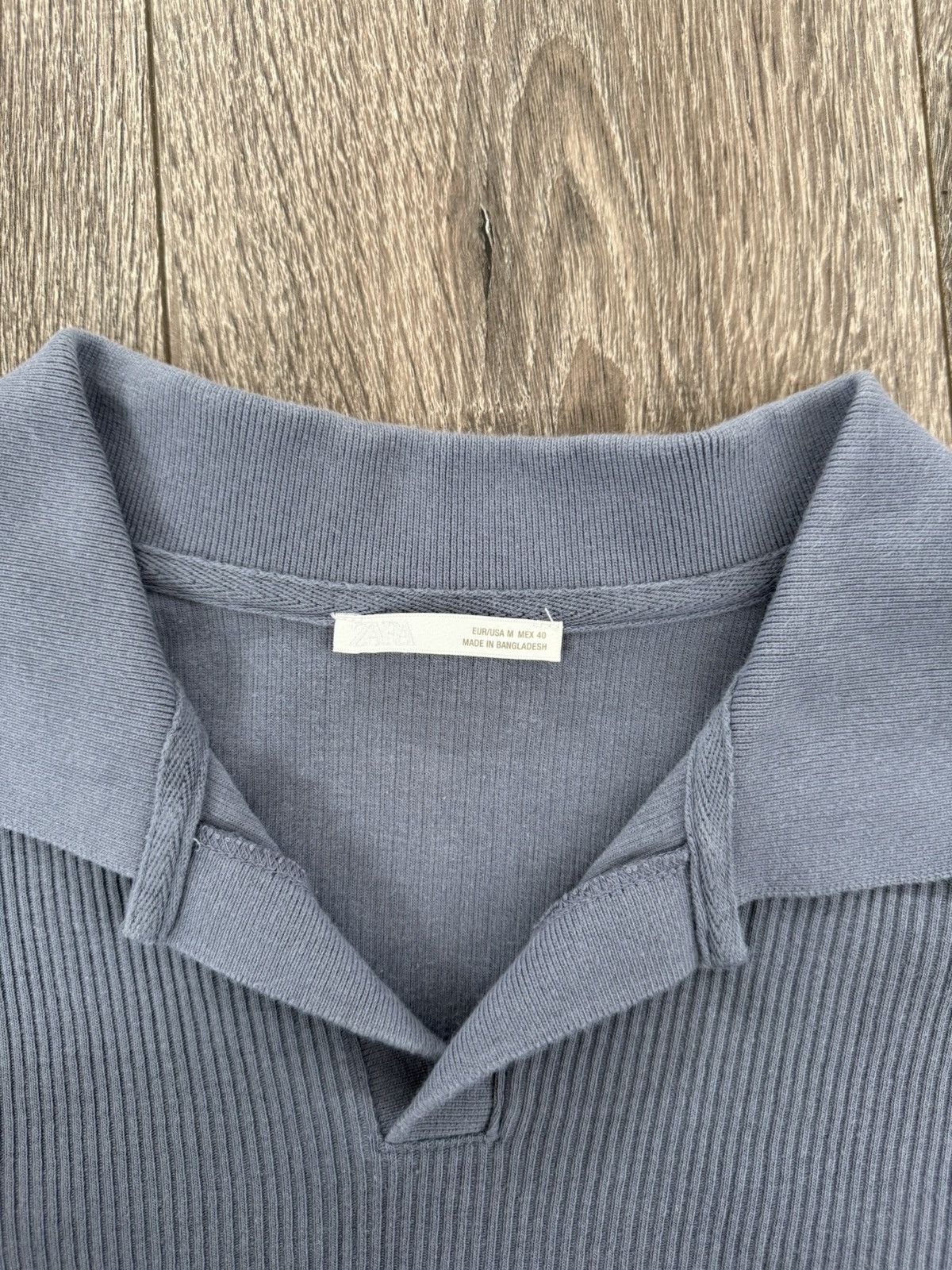 Zara Zara Blue Tint Polo Size Medium Size US M / EU 48-50 / 2 - 2 Thumbnail