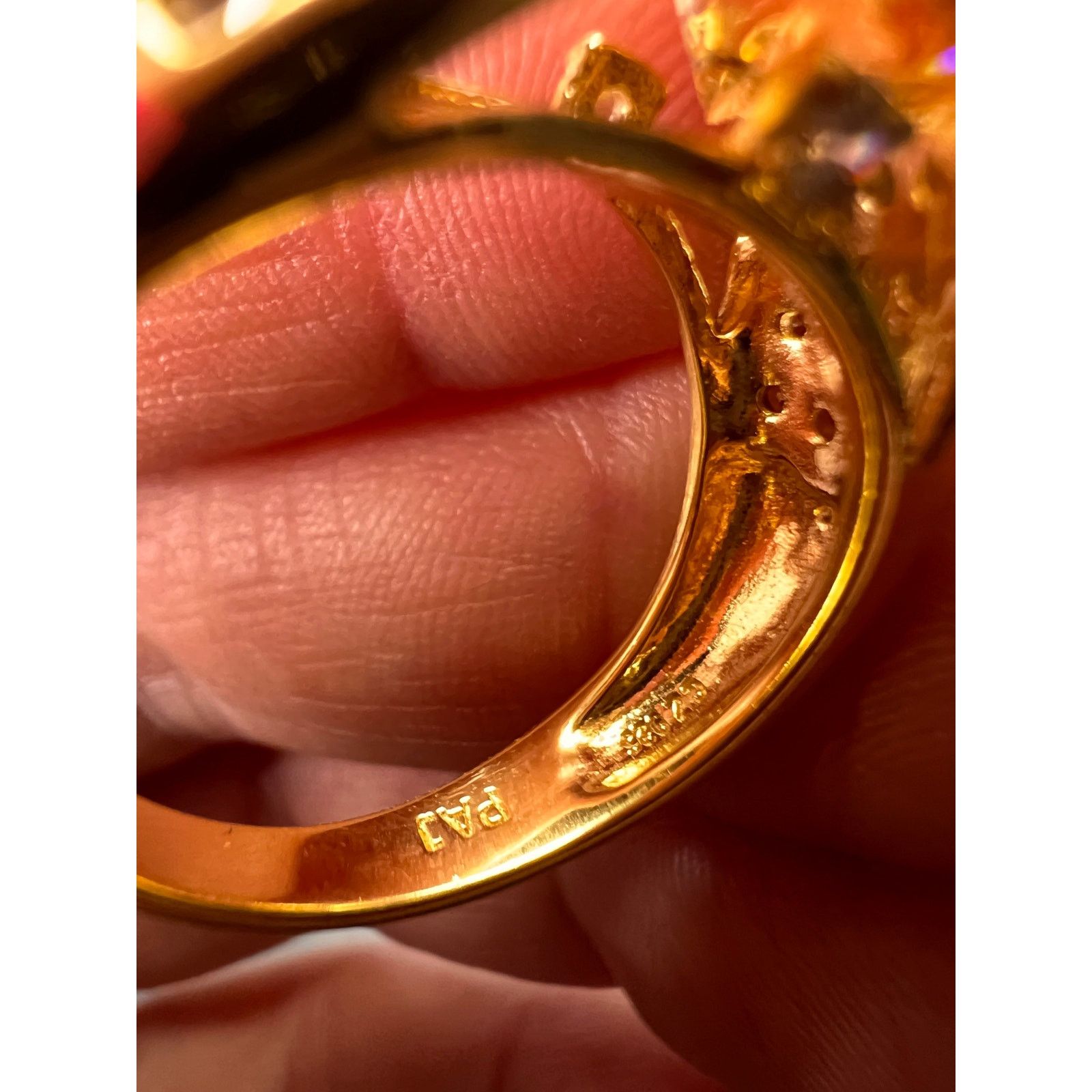 Other Champagne and white CZ gold over sterling ring size 8 Size ONE SIZE - 8 Thumbnail