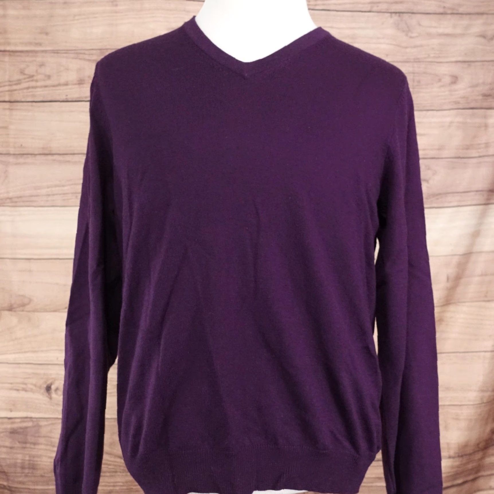Brooks Brothers Brooks Brothers Sweater Mens Medium Purple V-Neck Merino Wool Pullover Knit Size US M / EU 48-50 / 2 - 3 Thumbnail