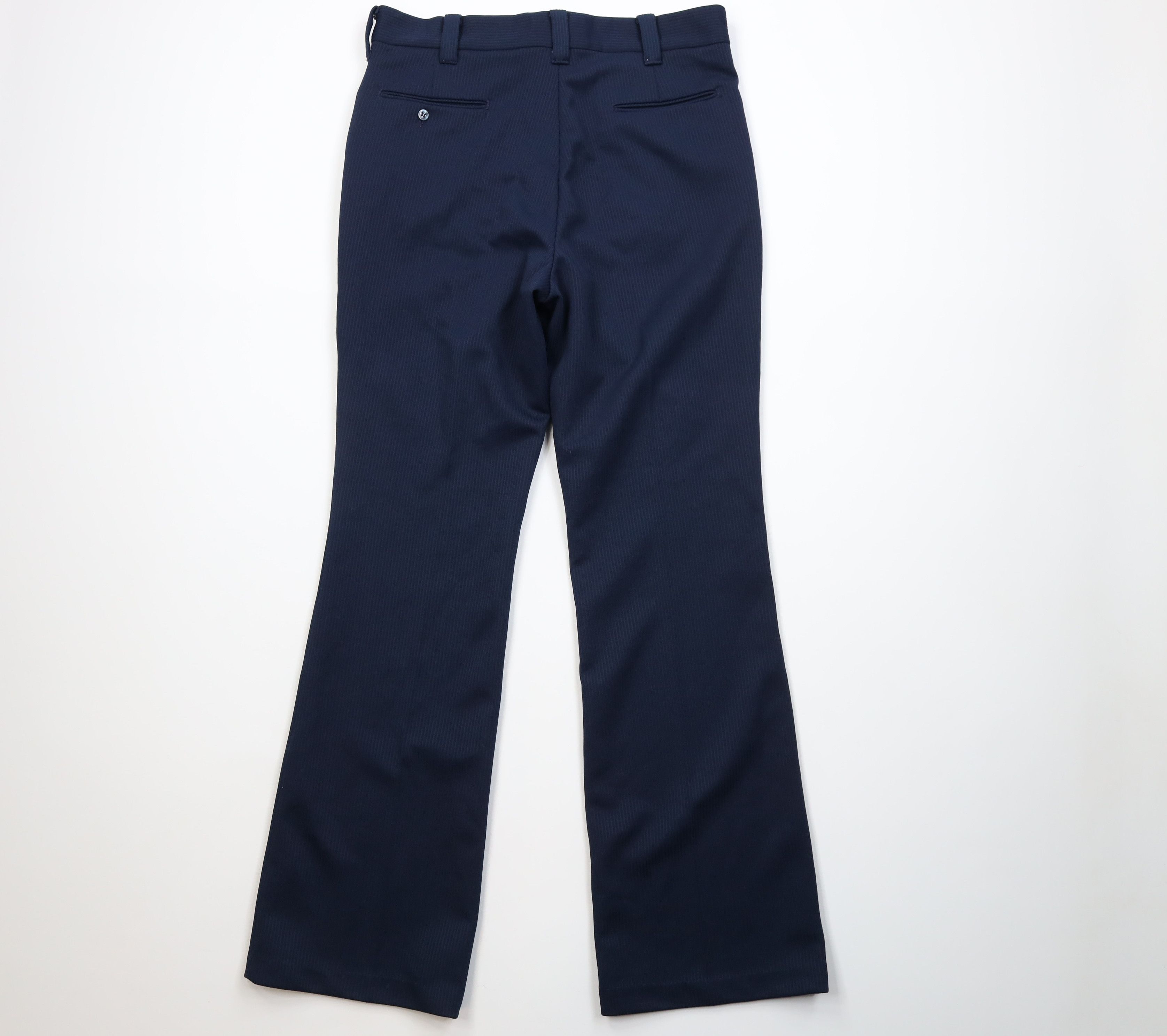 Wrangler Vintage 60s 70s Wrangler Knit Wide Leg Chino Pants Blue USA Size US 34 / EU 50 - 9 Thumbnail